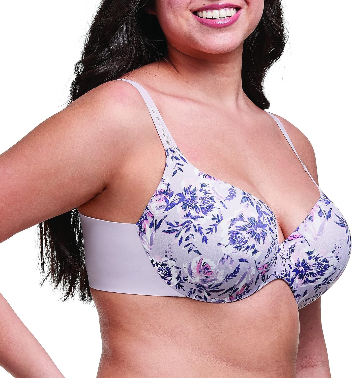 image:imageMaidenform Comfort Devotion Dreamwire Back Smoothing Underwire BraTrademark Floral Print Gloss
