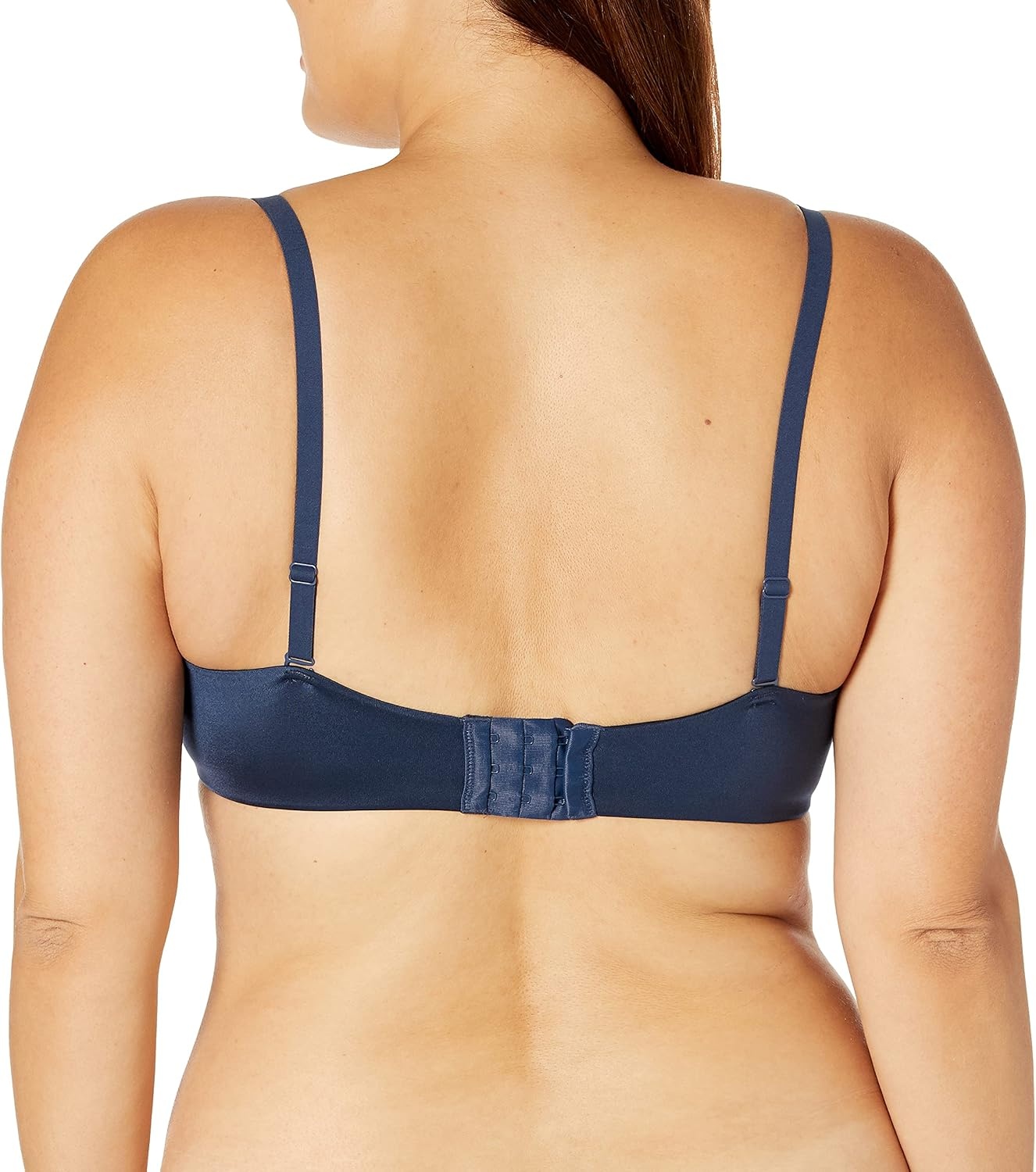 image:imageMaidenform Underwire Demi Bra Best PushUp Bra with Wonderbra Technology Smoothing LaceTrim Bra with PushUp CupsNavy W Silver Blue