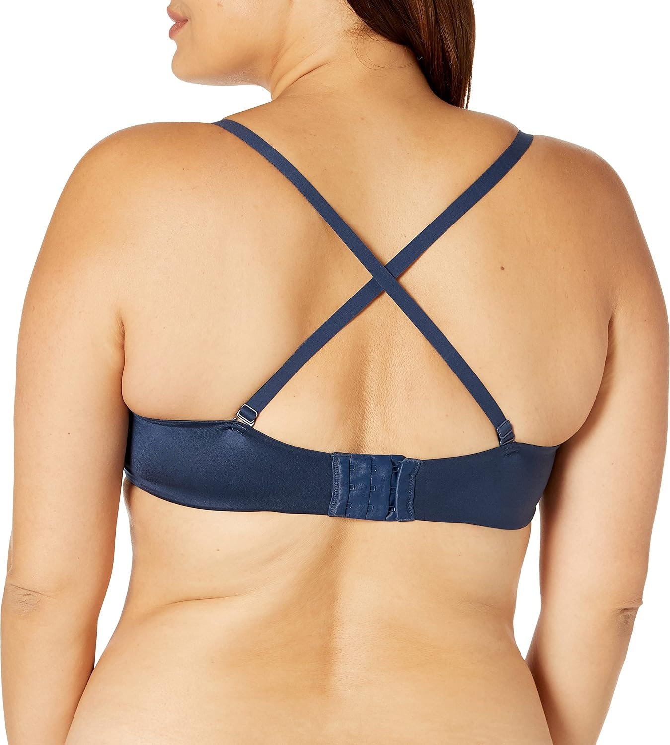 image:imageMaidenform Underwire Demi Bra Best PushUp Bra with Wonderbra Technology Smoothing LaceTrim Bra with PushUp CupsNavy W Silver Blue