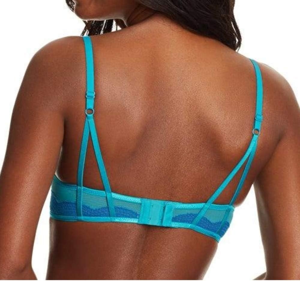 image:imageMaidenform Underwire Demi Bra Best PushUp Bra with Wonderbra Technology Smoothing LaceTrim Bra with PushUp CupsNew Chroma BlueRegal Navy