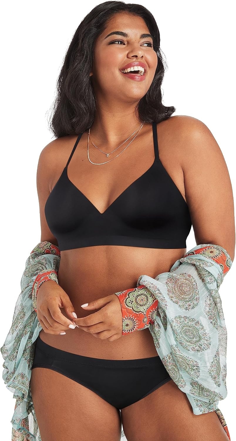 image:imageMaidenform Womens Bikini Underwear Barely There Microfiber Panties No Panty Lines 3packOil FlowerBlackSandshell Dot Print