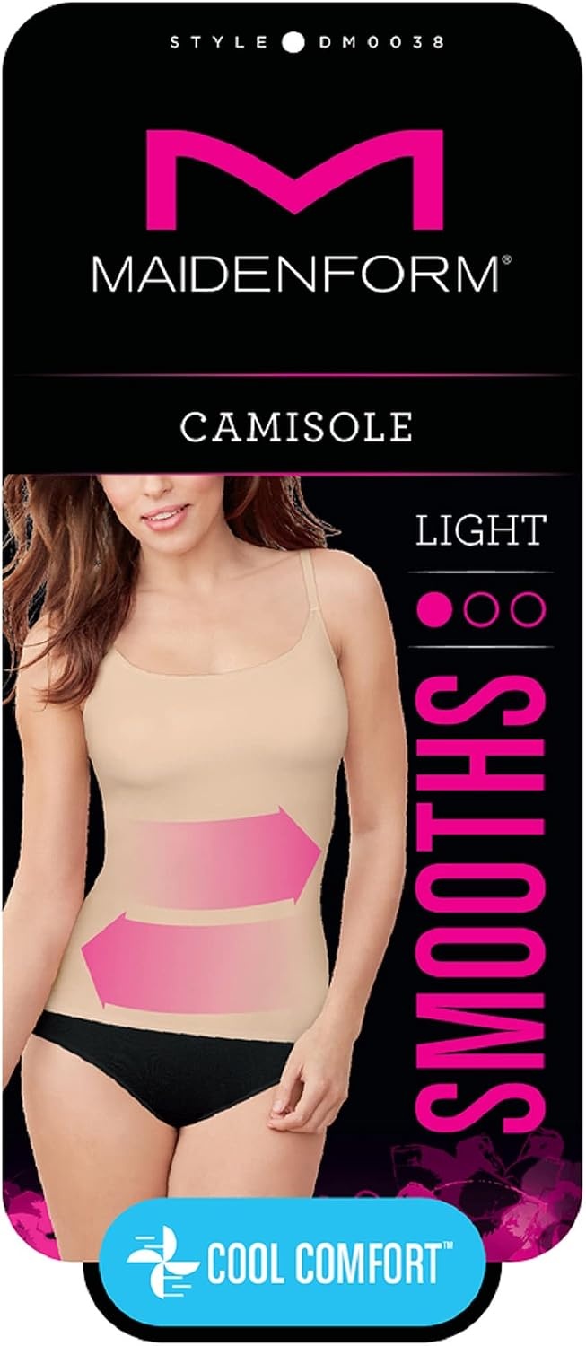 image:imageMaidenform Womens Cover Your Bases SmoothTec Shapewear Camisole DM0038White