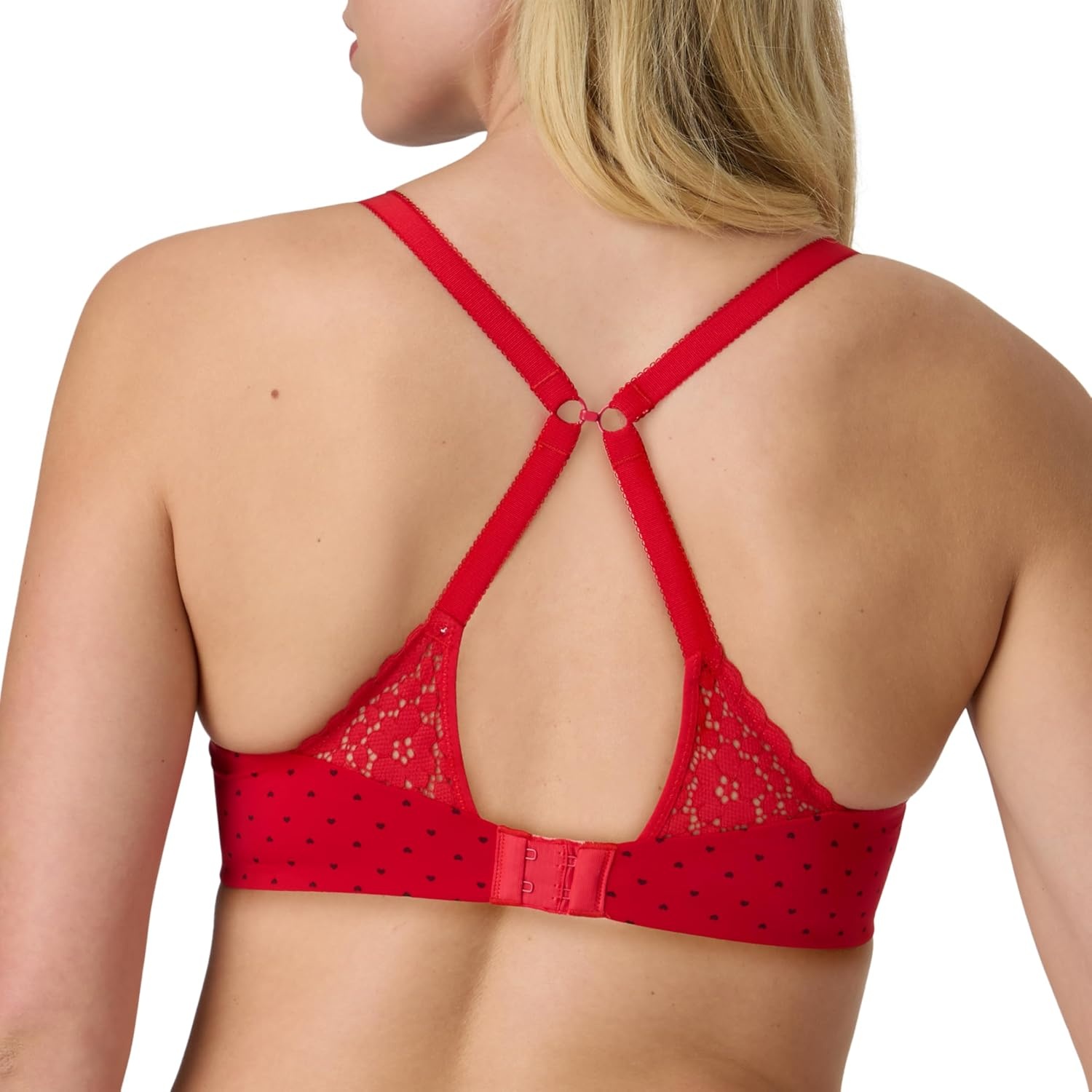 image:imageMaidenform Womens Demi Underwire Bra One Fab Fit Lightly Padded Bras for Women Convertible Straps PlusHolly Berry Heart Print