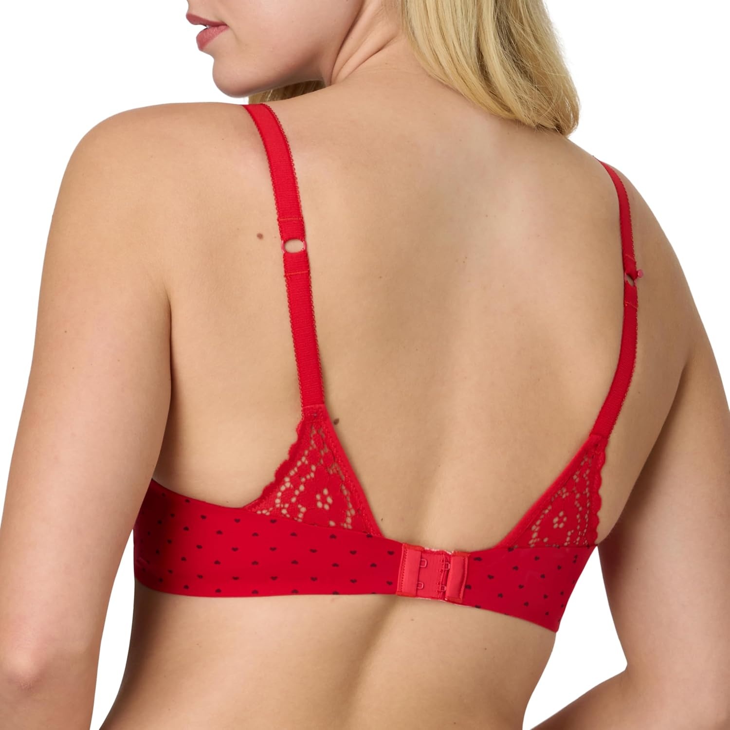 image:imageMaidenform Womens Demi Underwire Bra One Fab Fit Lightly Padded Bras for Women Convertible Straps PlusHolly Berry Heart Print