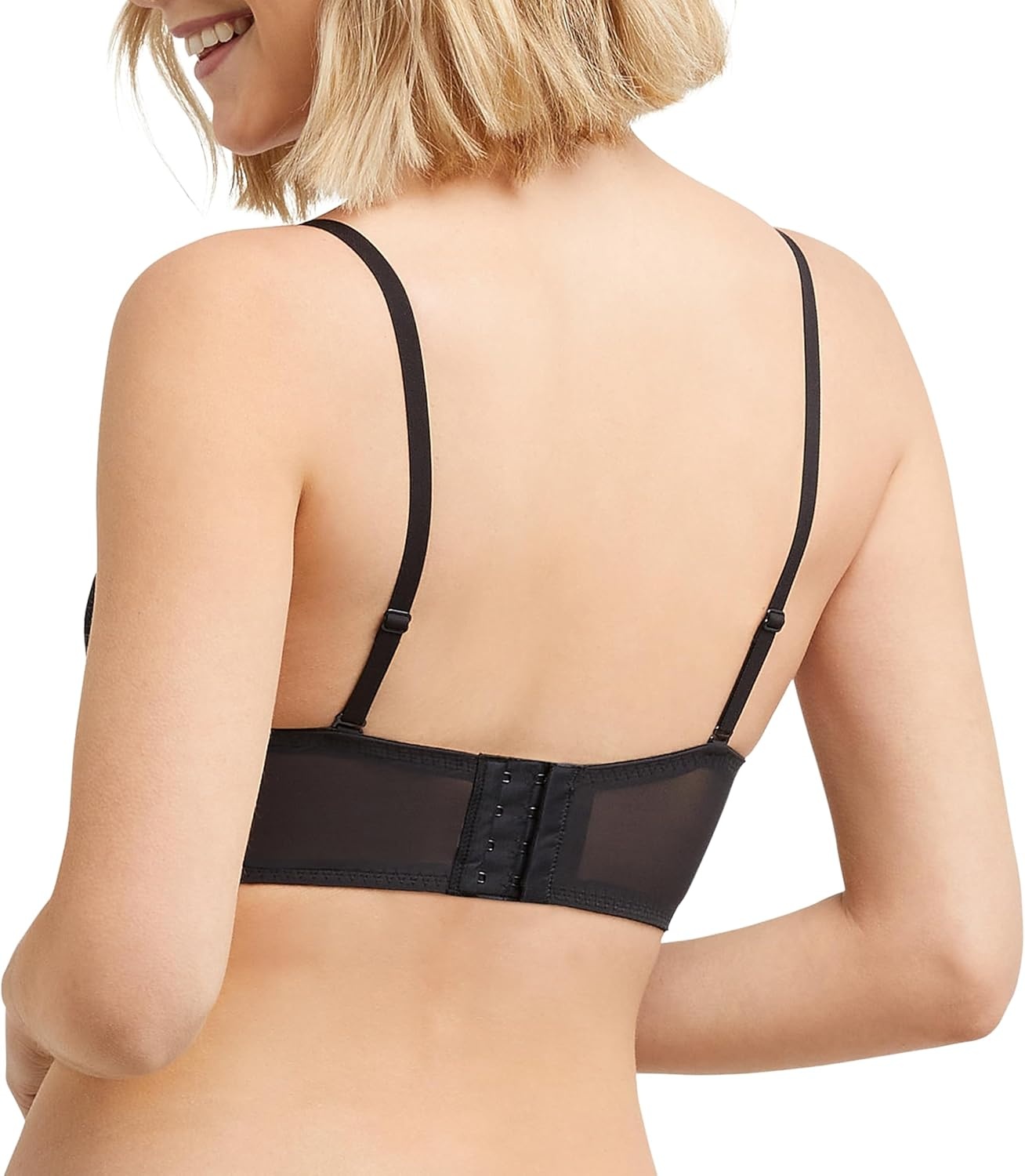 image:imageMaidenform Womens Lace Bralette Padded Longline Bralettes Convertible Wireless Bras for Women PlusBlack Bloom Lace