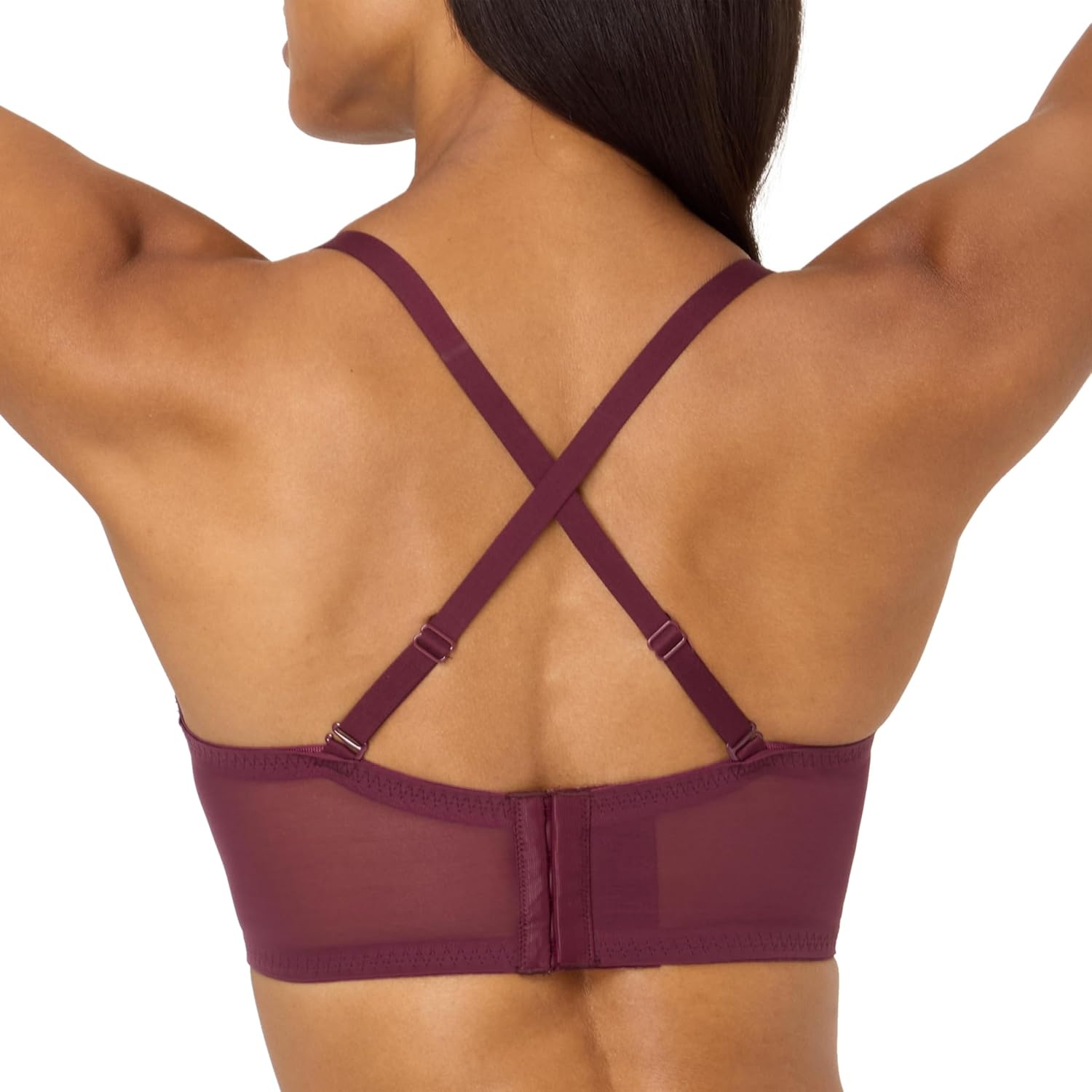 image:imageMaidenform Womens Lace Bralette Padded Longline Bralettes Convertible Wireless Bras for Women PlusNightfire Red