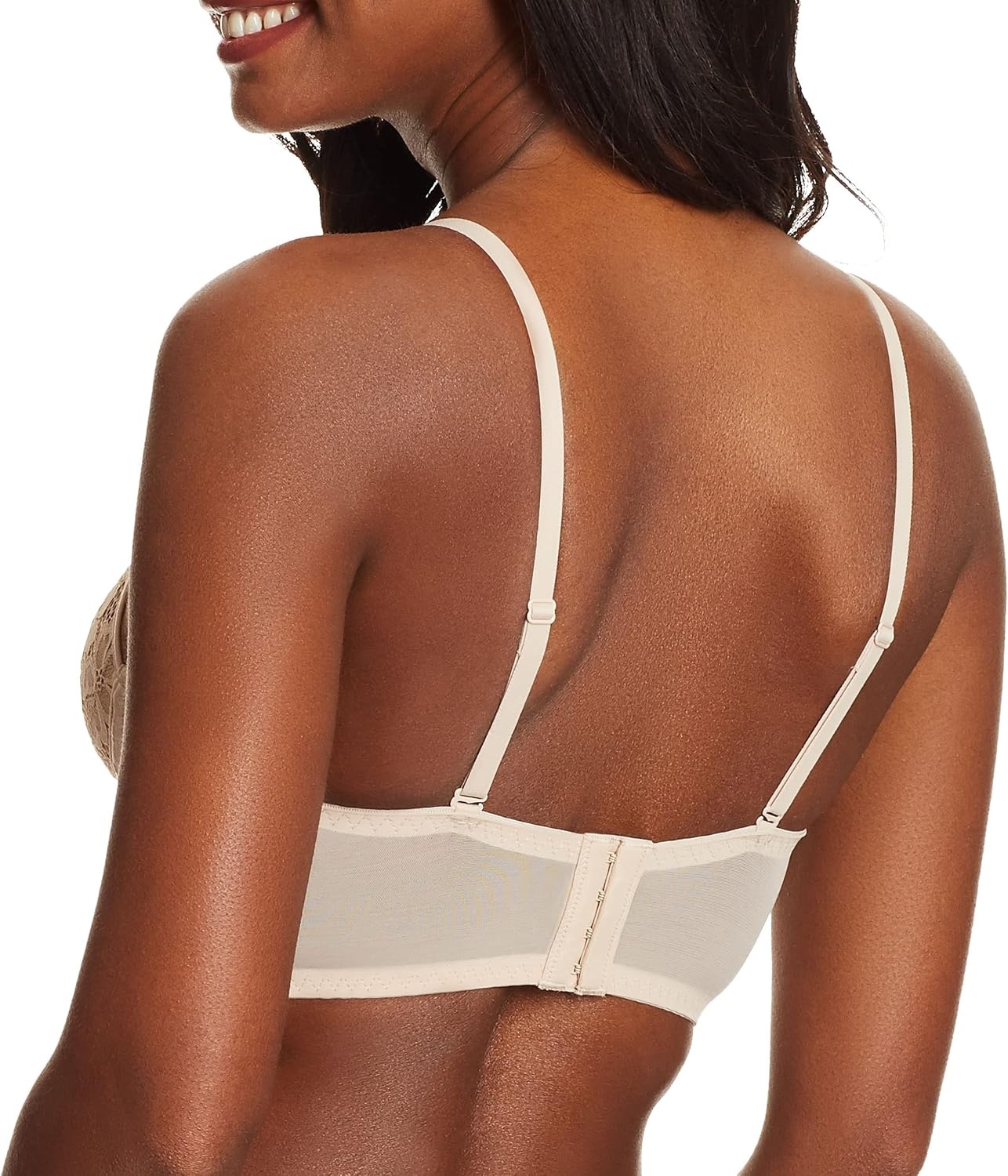 image:imageMaidenform Womens Lace Bralette Padded Longline Bralettes Convertible Wireless Bras for Women PlusParis Nude