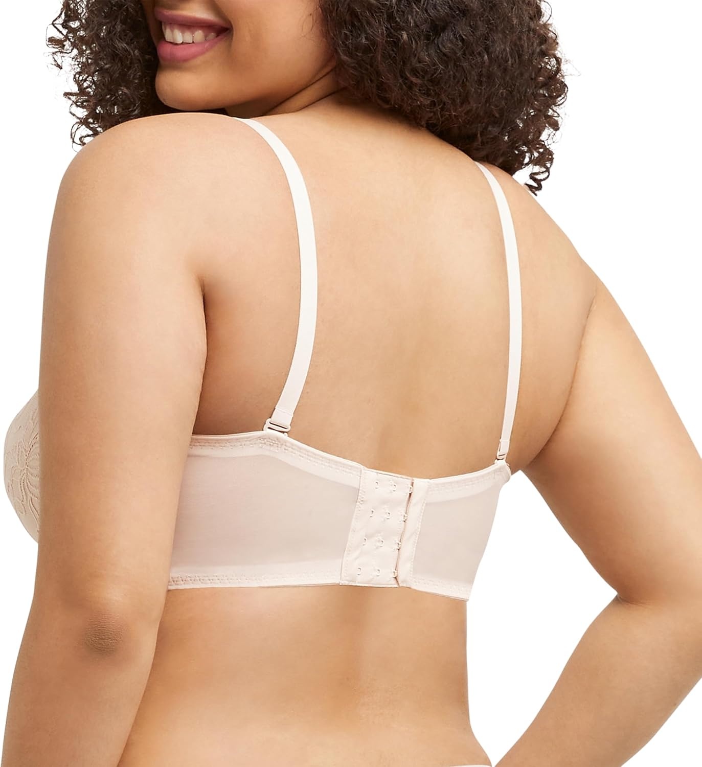 image:imageMaidenform Womens Lace Bralette Padded Longline Bralettes Convertible Wireless Bras for Women PlusSandshell Bloom Lace