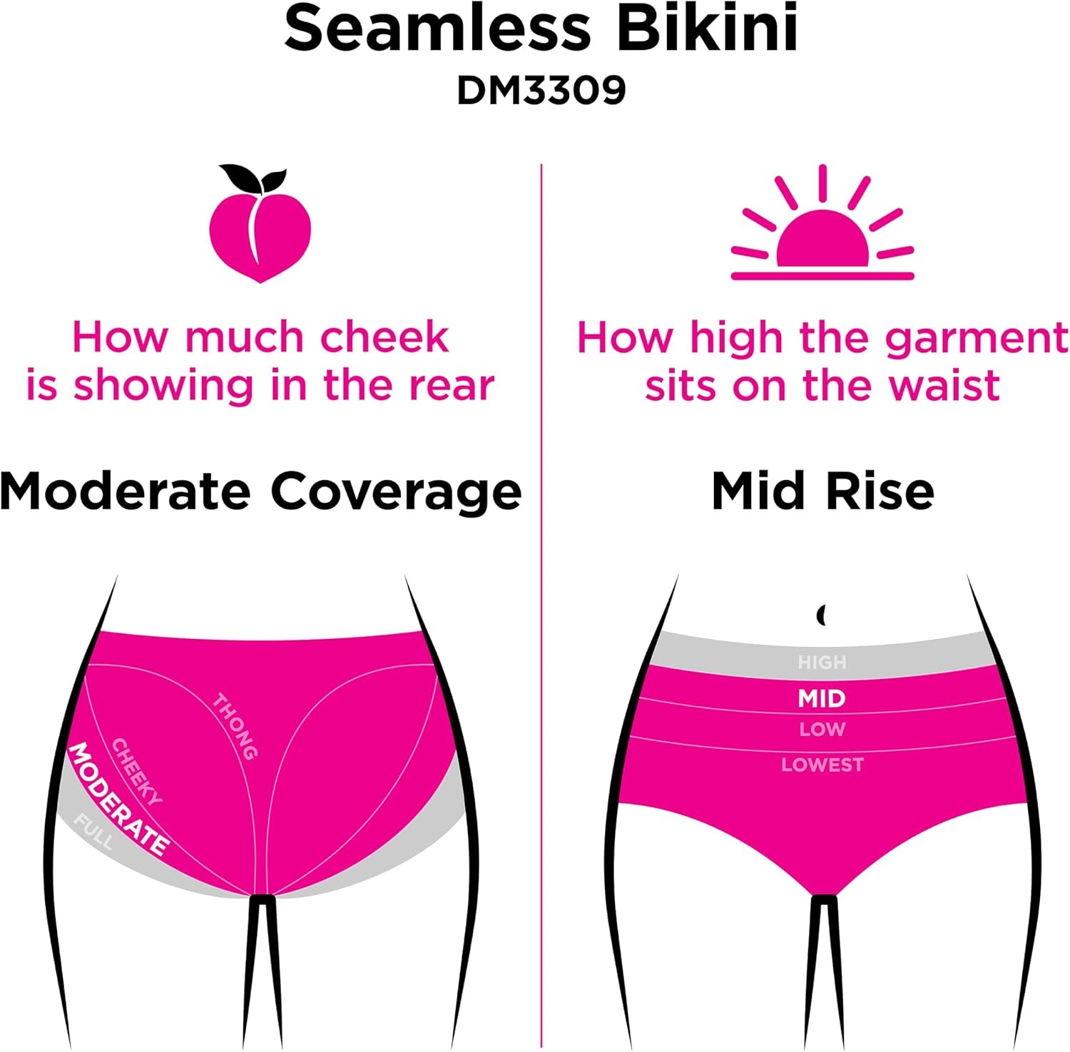 image:imageMaidenform Womens M Seamless Bikini Midrise Bikini Panty Seamless Underwear for Women 3packWhiteSandshellEvening Blush