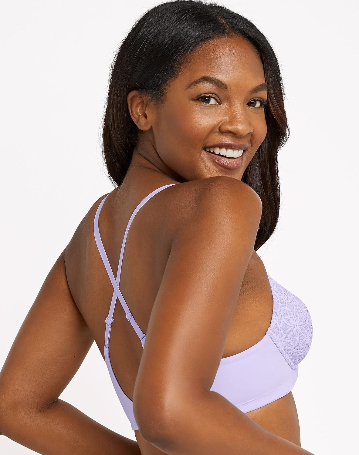 image:imageMaidenform Womens M Soft Support Wireless Bralette Soft Convertible Bra with LaceCoral Zest