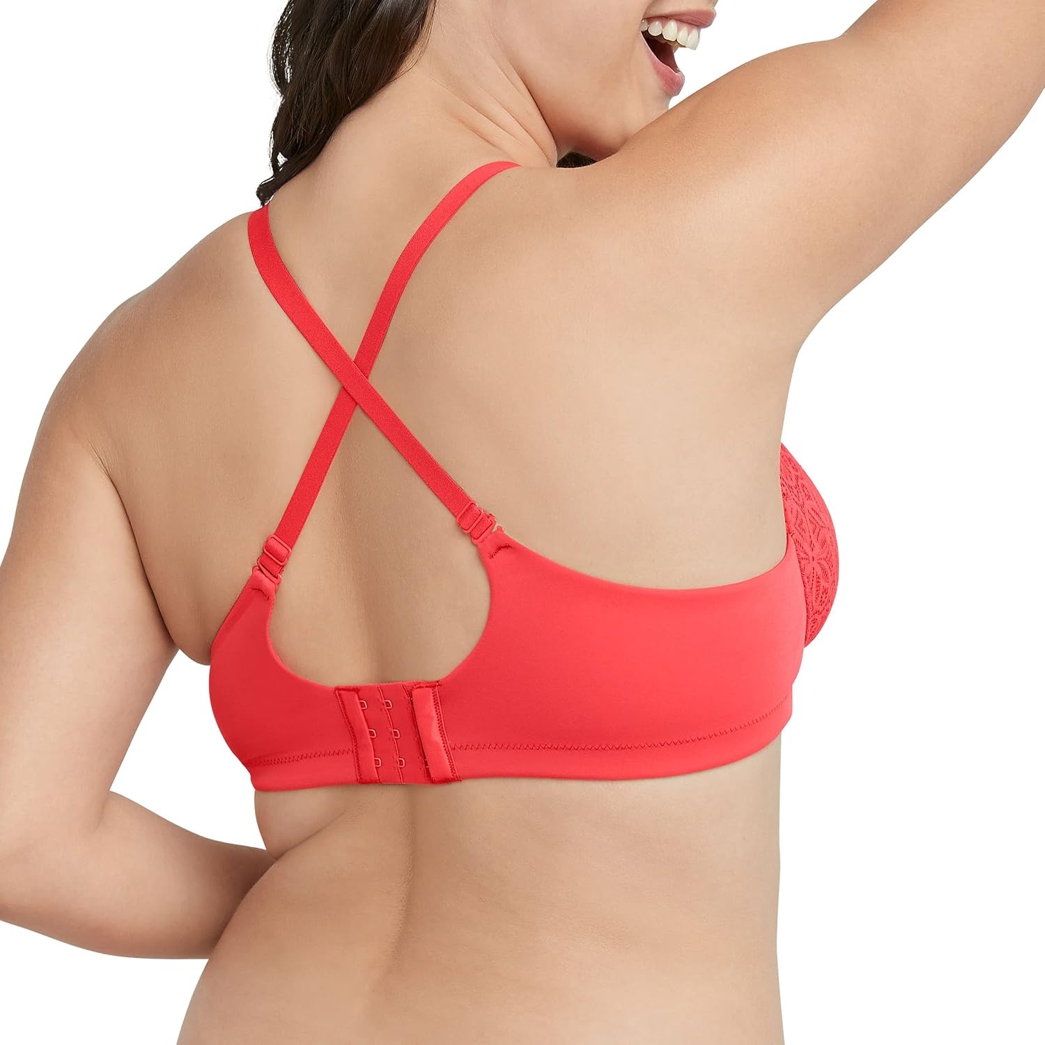 image:imageMaidenform Womens M Soft Support Wireless Bralette Soft Convertible Bra with LaceRed Stone