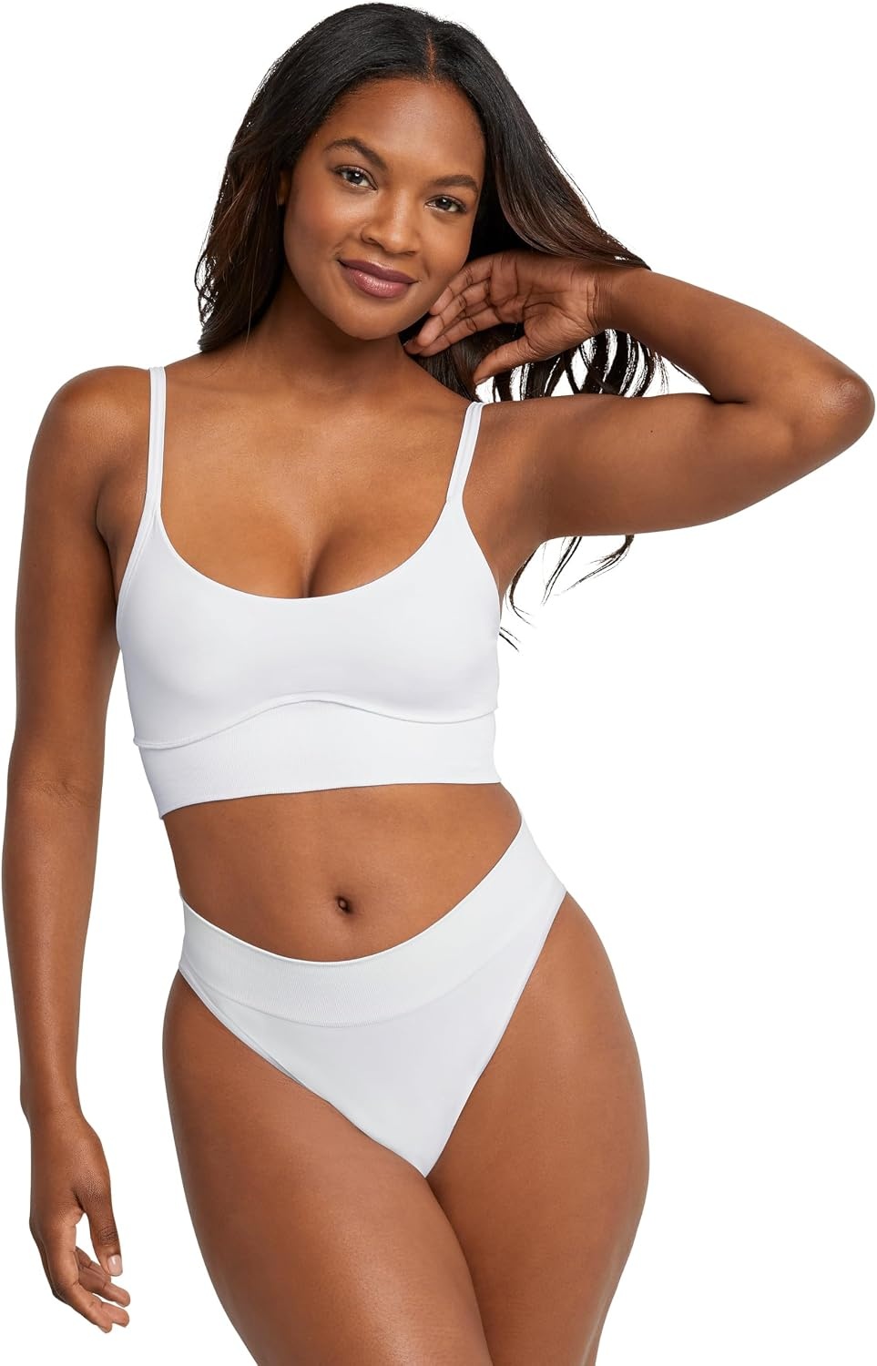 image:imageMaidenform Womens M Underwear Seamless HiCut Bikini Panties HighLeg Underwear for Women 3PackSandshellWhiteSandshell