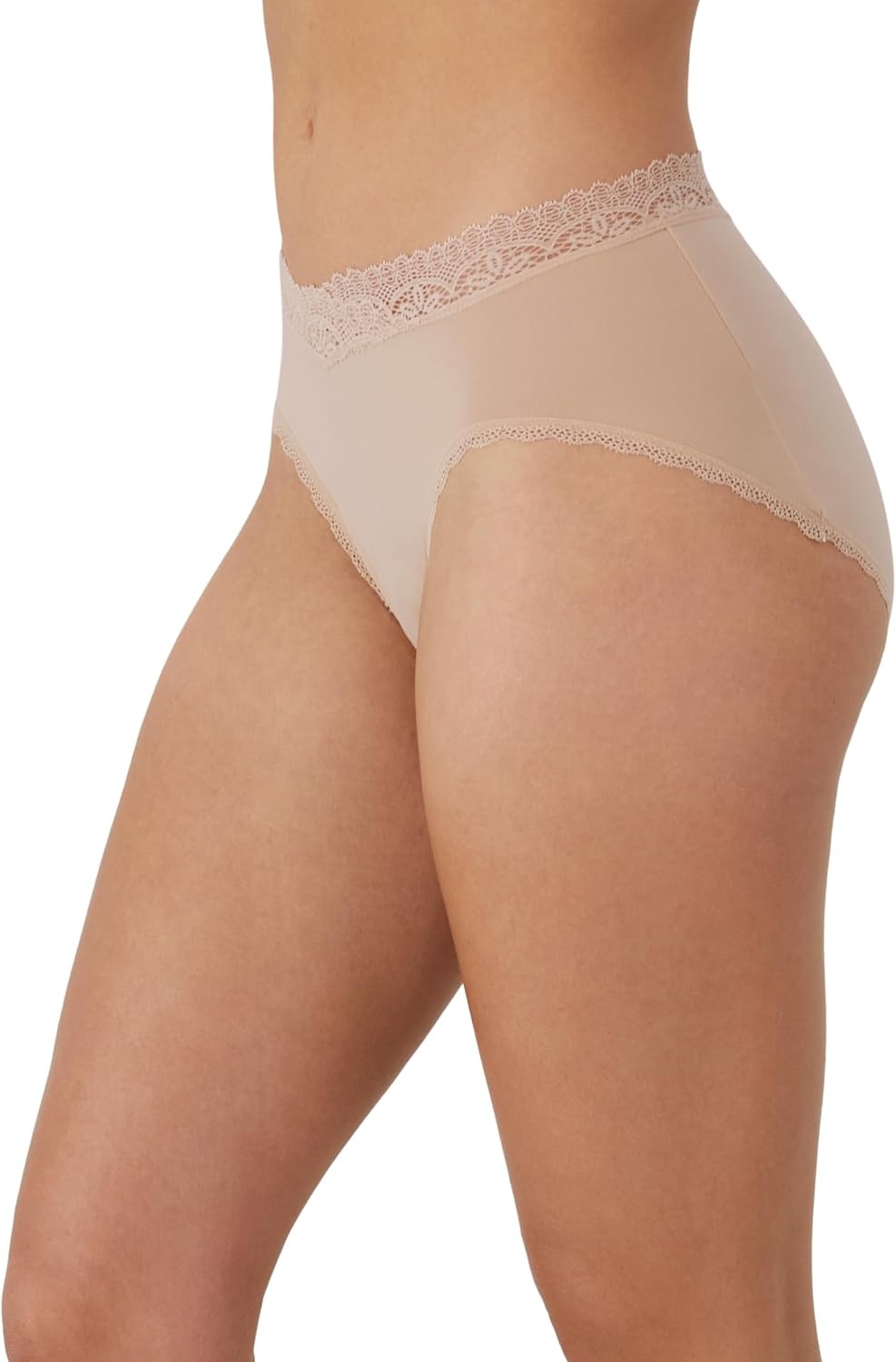 image:imageMaidenform Womens Microfiber Bikini Underwear Midrise Bikini Panties 3packAlmond LaceEvening Blush LacePretty Blush Lace