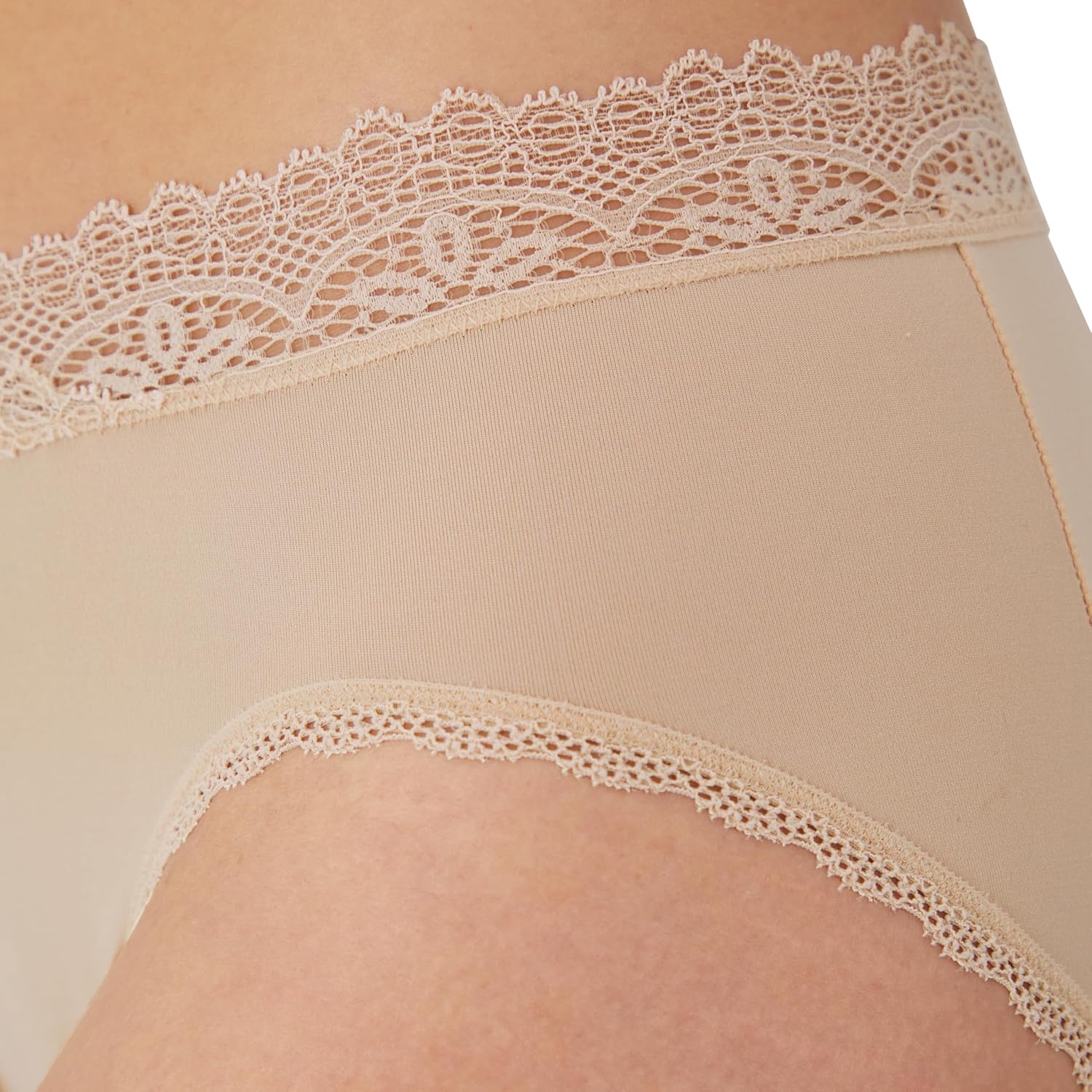 image:imageMaidenform Womens Microfiber Bikini Underwear Midrise Bikini Panties 3packAlmond LaceEvening Blush LacePretty Blush Lace
