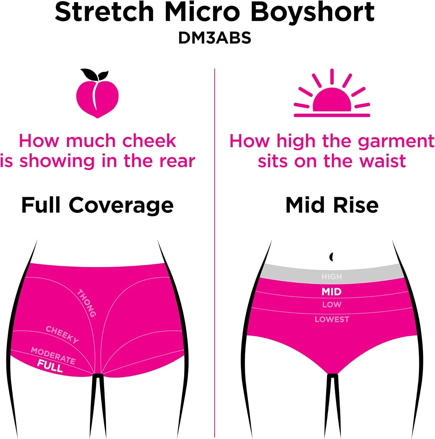 image:imageMaidenform Womens Microfiber Boyshort Underwear Midrise Boyshort Panties 3packBlackBlackBlack Moon Dot Print