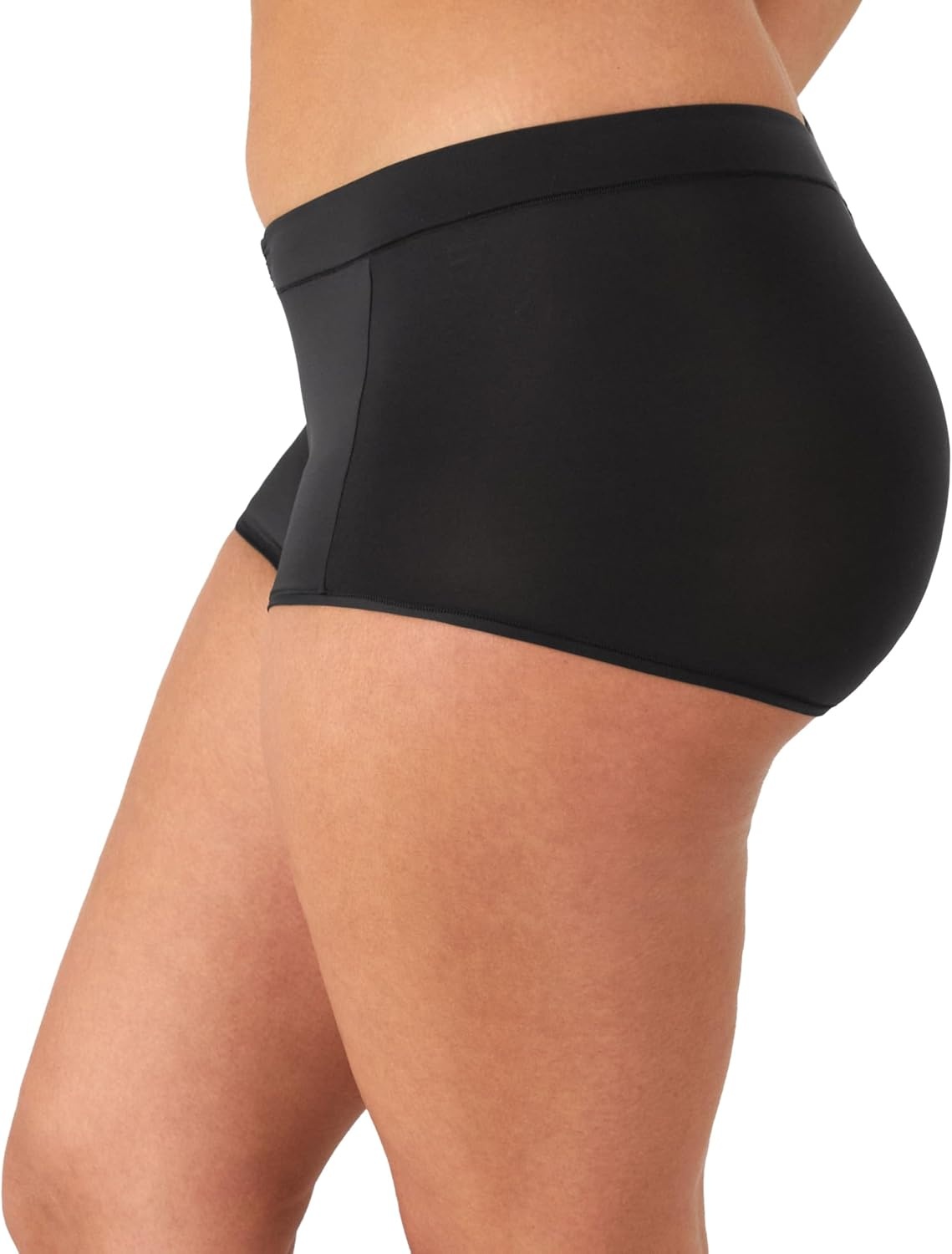 image:imageMaidenform Womens Microfiber Boyshort Underwear Midrise Boyshort Panties 3packBlackBlackBlack Moon Dot Print