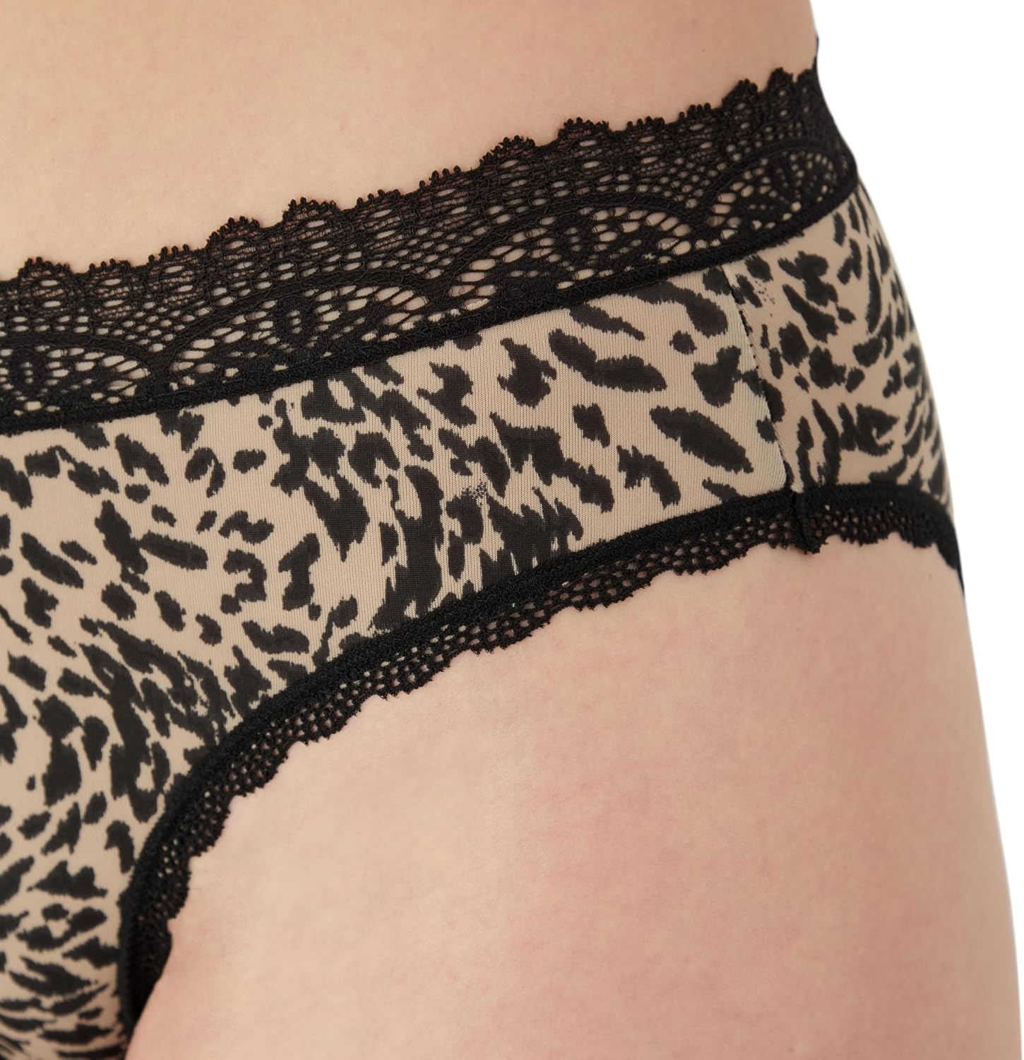image:imageMaidenform Womens Microfiber High Leg Underwear Highrise Tailored High Leg Panties 3packJust Brown LaceBlack LaceBlack Animal Print