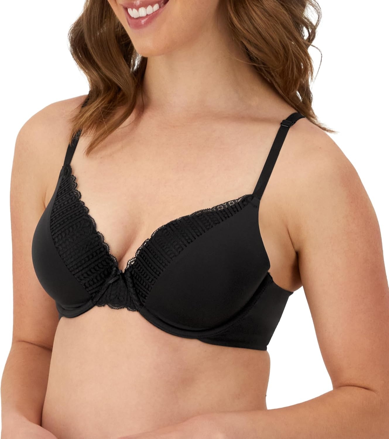 image:imageMaidenform Womens Padded Underwire Bra Full Coverage TShirt Bras for Women Convertible Seamless PlusBlack