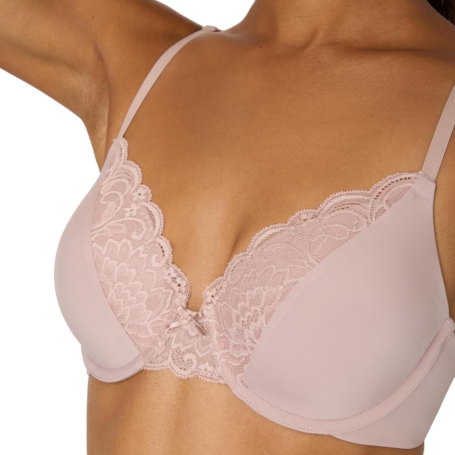 image:imageMaidenform Womens Padded Underwire Bra Full Coverage TShirt Bras for Women Convertible Seamless PlusEvening Blush Bloom Lace