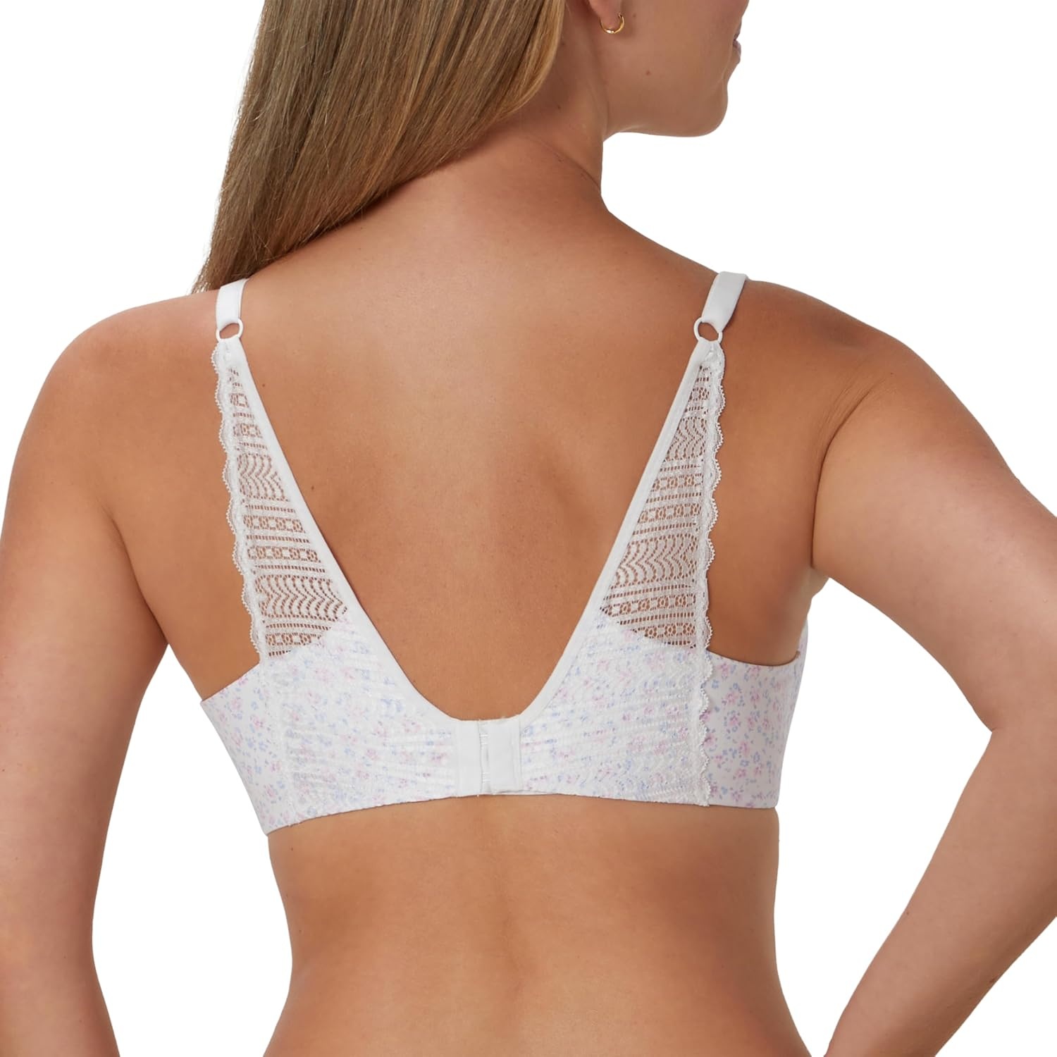 image:imageMaidenform Womens Padded Underwire Bra Full Coverage TShirt Bras for Women Convertible Seamless PlusWhite Cottage PrintSky Blue Bow