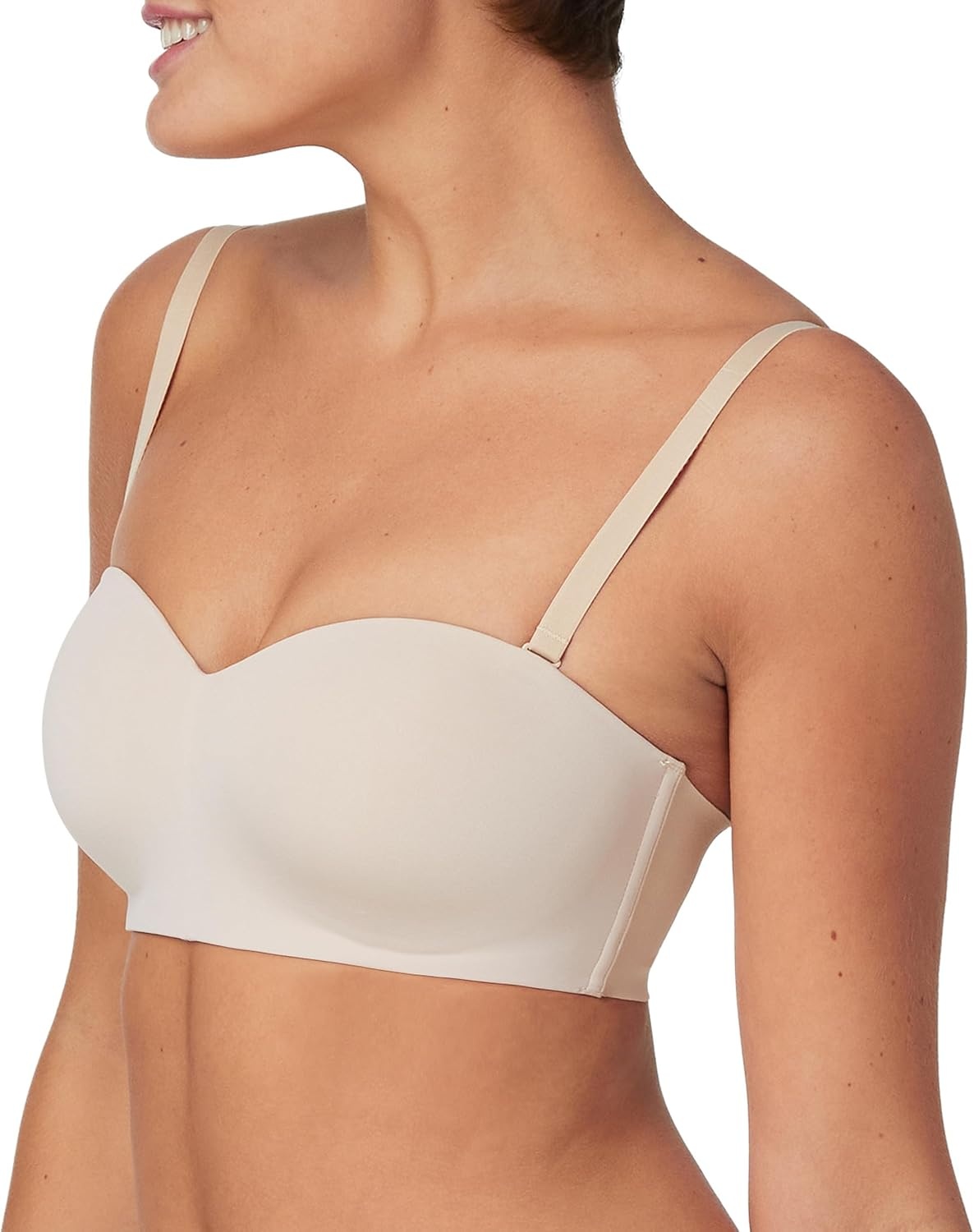 image:imageMaidenform Womens Pure Comfort Strapless Stayput Wireless Fullcoverage Convertible BraAlmond