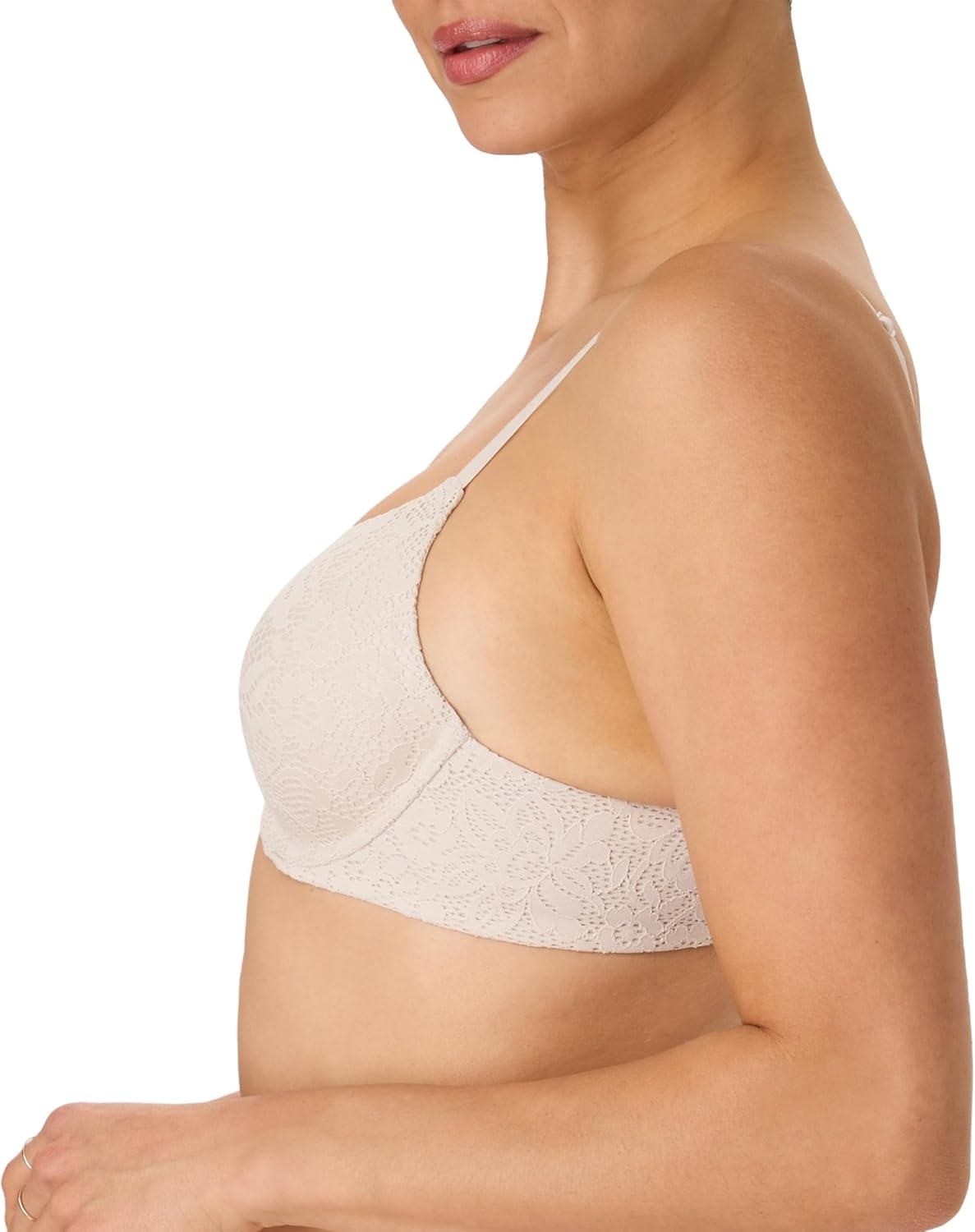image:imageMaidenform Womens PushUp Bra with Custom Lift One Underwire Bras for Women Convertible PlusBeige Bisque Lace