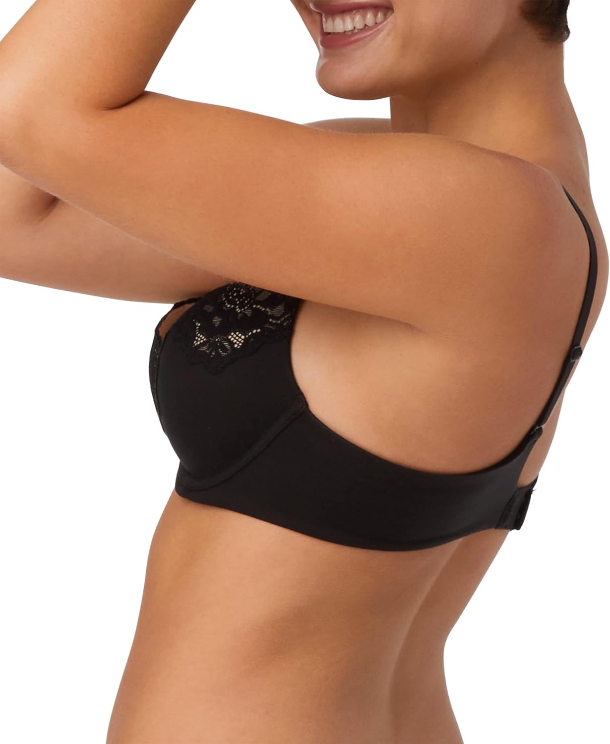 image:imageMaidenform Womens PushUp Bra with Microfiber Comfort Devotion Your Lift Underwire Bras for Women Convertible LaceBlackEvening Blush