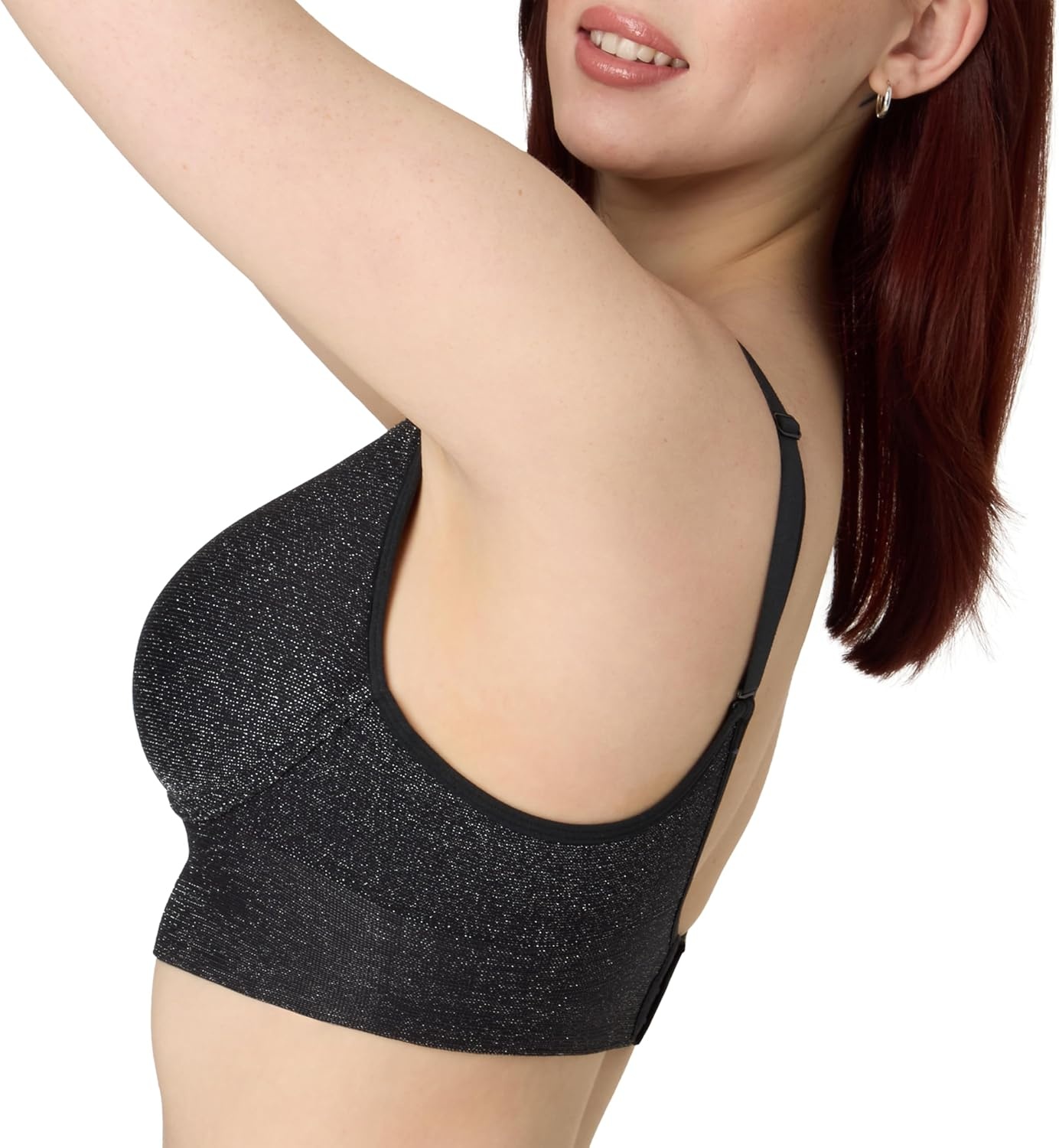 image:imageMaidenform Womens Pushup Bra M Seamless Lift Longline Bralettes Bras for Women Seamless Convertible Plus Sizes TooBlackSilver