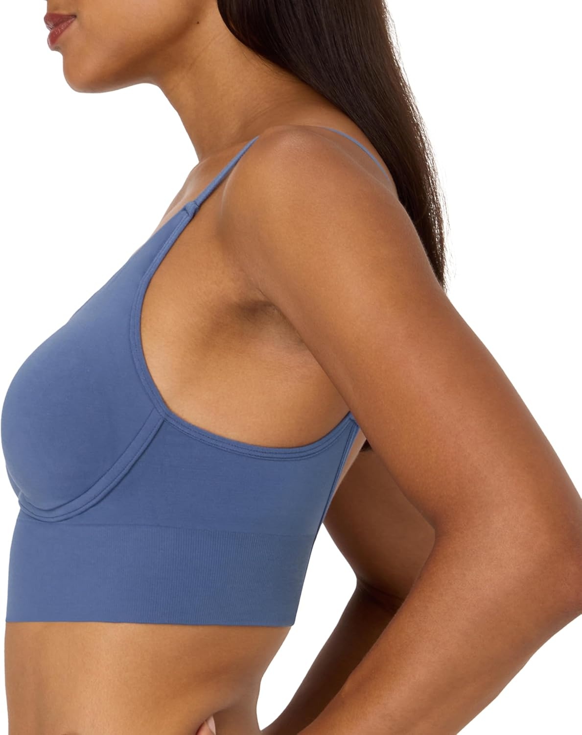 image:imageMaidenform Womens Pushup Bra M Seamless Lift Longline Bralettes Bras for Women Seamless Convertible Plus Sizes TooDungaree Blue