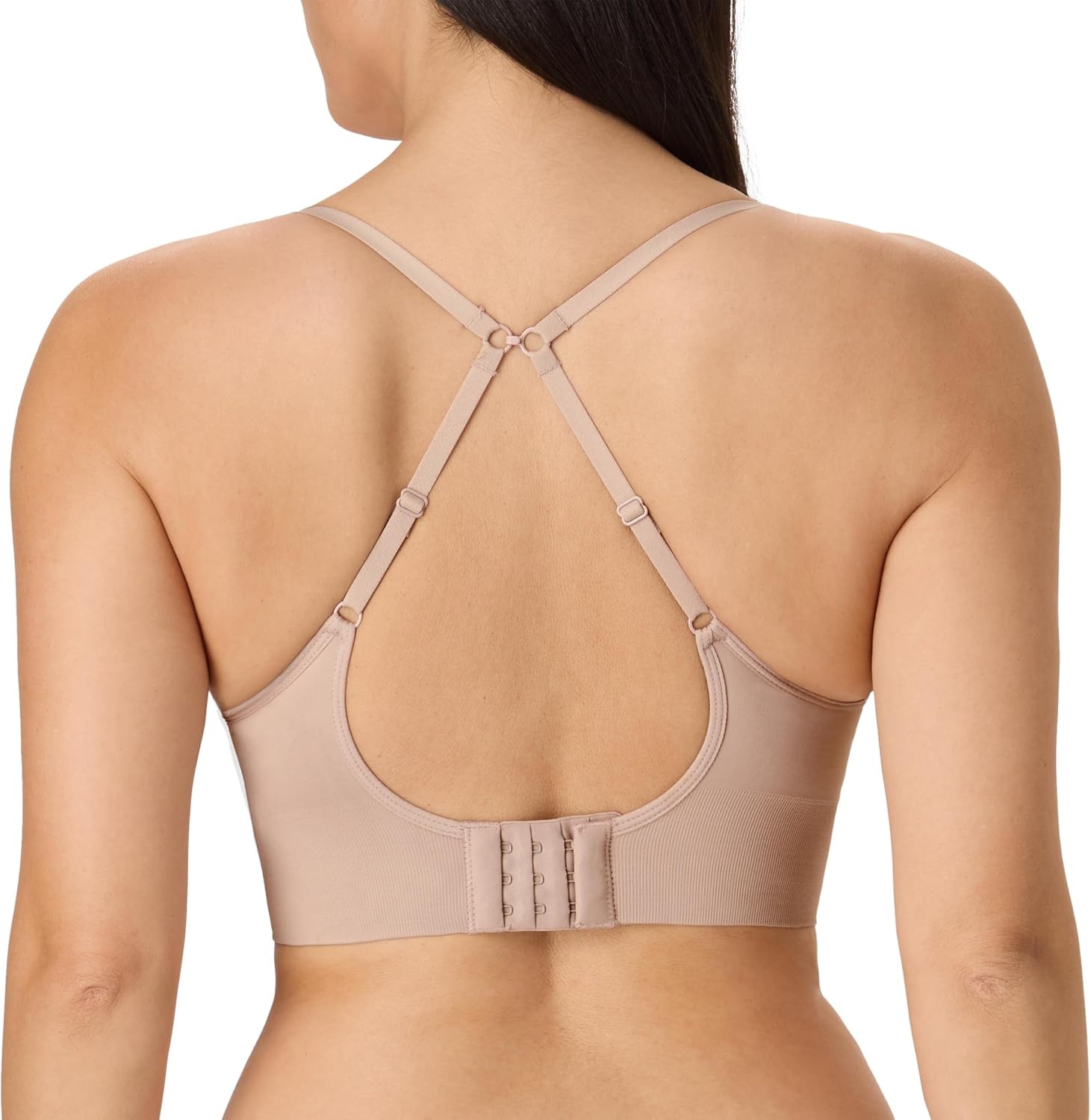 image:imageMaidenform Womens Pushup Bra M Seamless Lift Longline Bralettes Bras for Women Seamless Convertible Plus Sizes TooEvening Blush