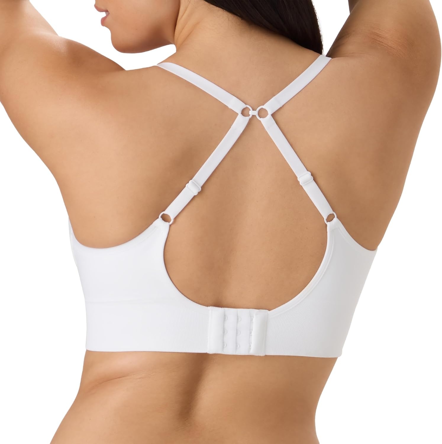 image:imageMaidenform Womens Pushup Bra M Seamless Lift Longline Bralettes Bras for Women Seamless Convertible Plus Sizes TooWhite