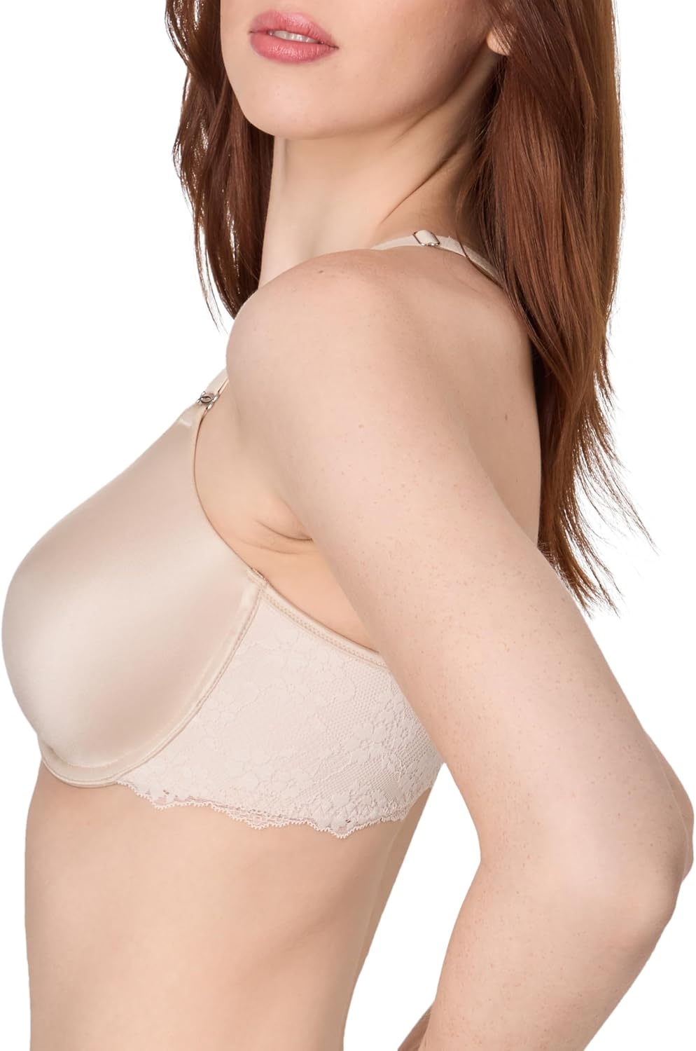 image:imageMaidenform Womens Racerback Bra with Shaping amp Support One Fab Fit Underwire Bras for Women Lightly Lined Front CloseBeige Bisque