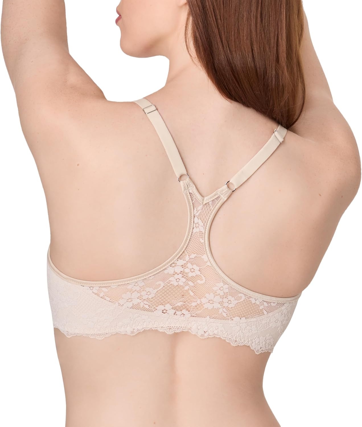 image:imageMaidenform Womens Racerback Bra with Shaping amp Support One Fab Fit Underwire Bras for Women Lightly Lined Front CloseBeige Bisque