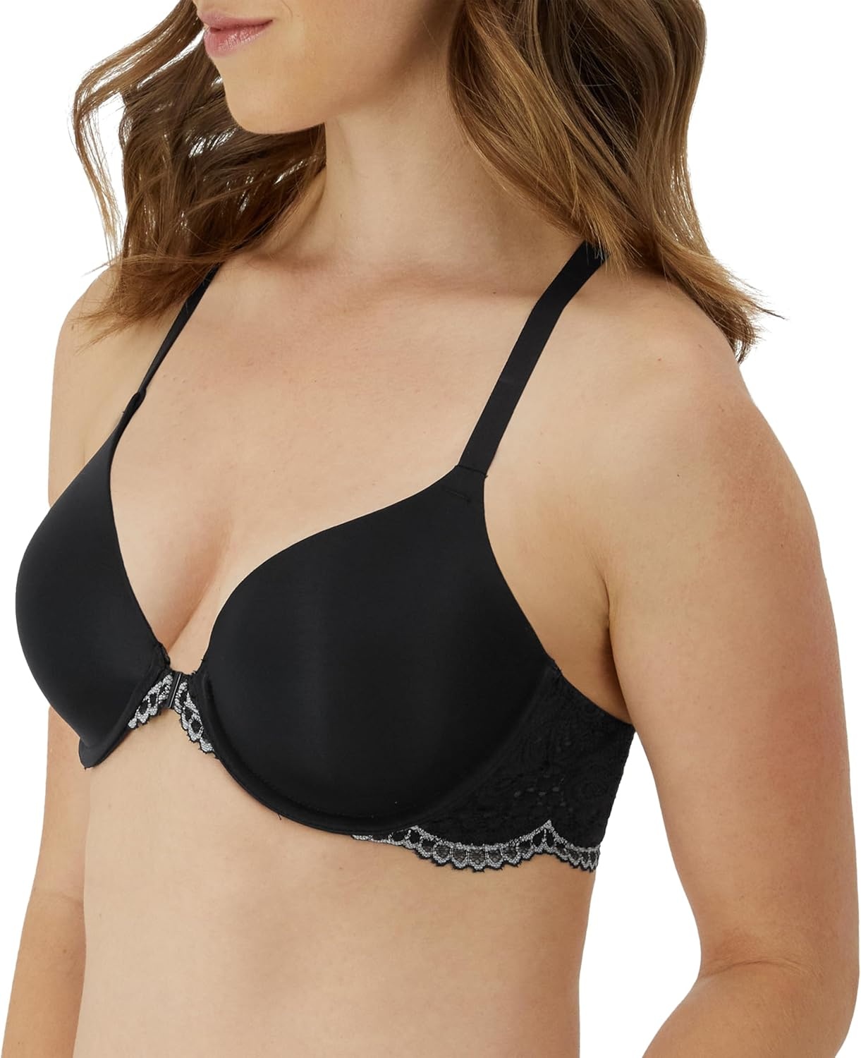 image:imageMaidenform Womens Racerback Bra with Shaping amp Support One Fab Fit Underwire Bras for Women Lightly Lined Front CloseBlackEiffel Grey