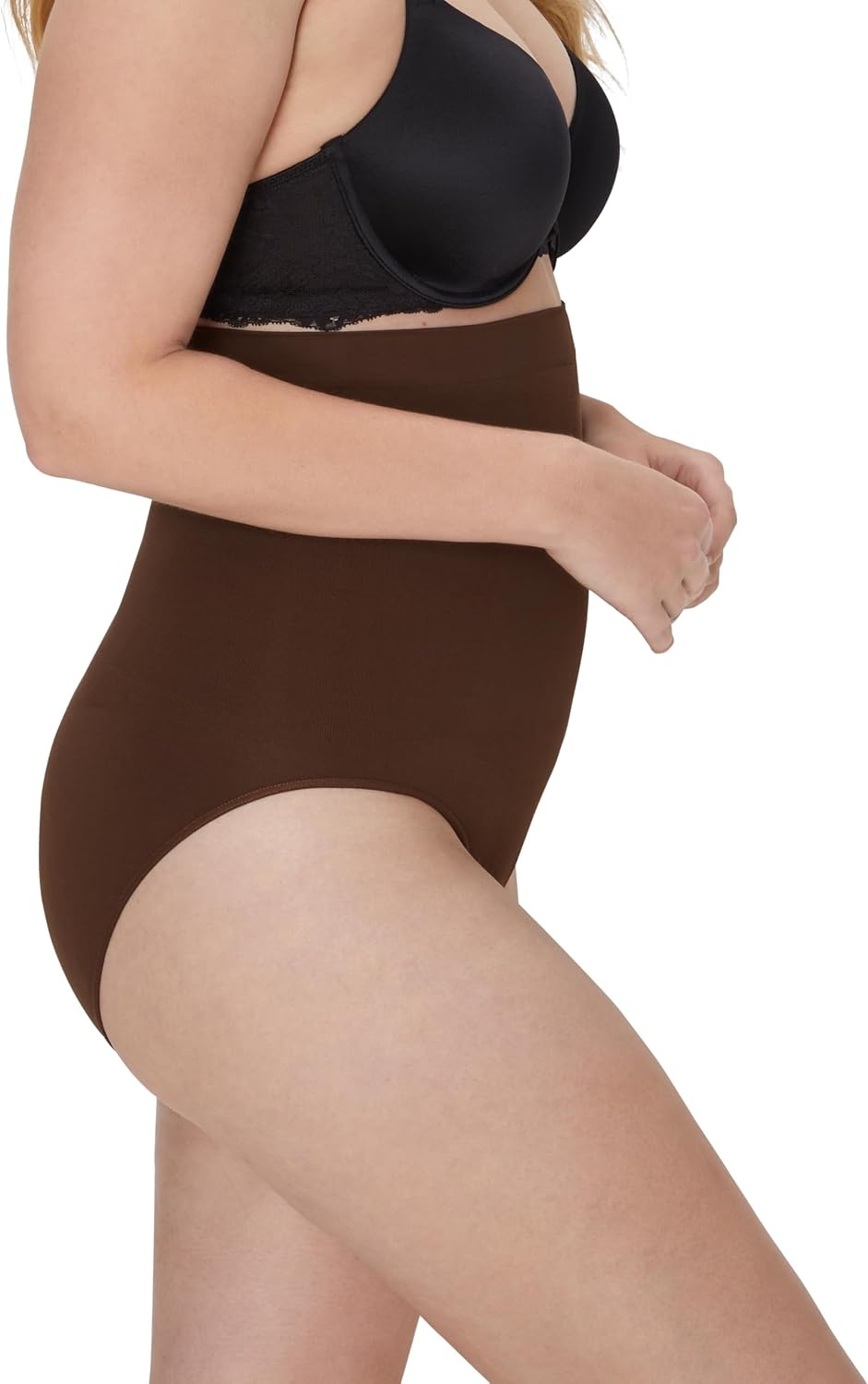 image:imageMaidenform Womens Seamless Shapewear Tummy Control Highwaist Brief Firm Control Shapewear PantyJust Brown