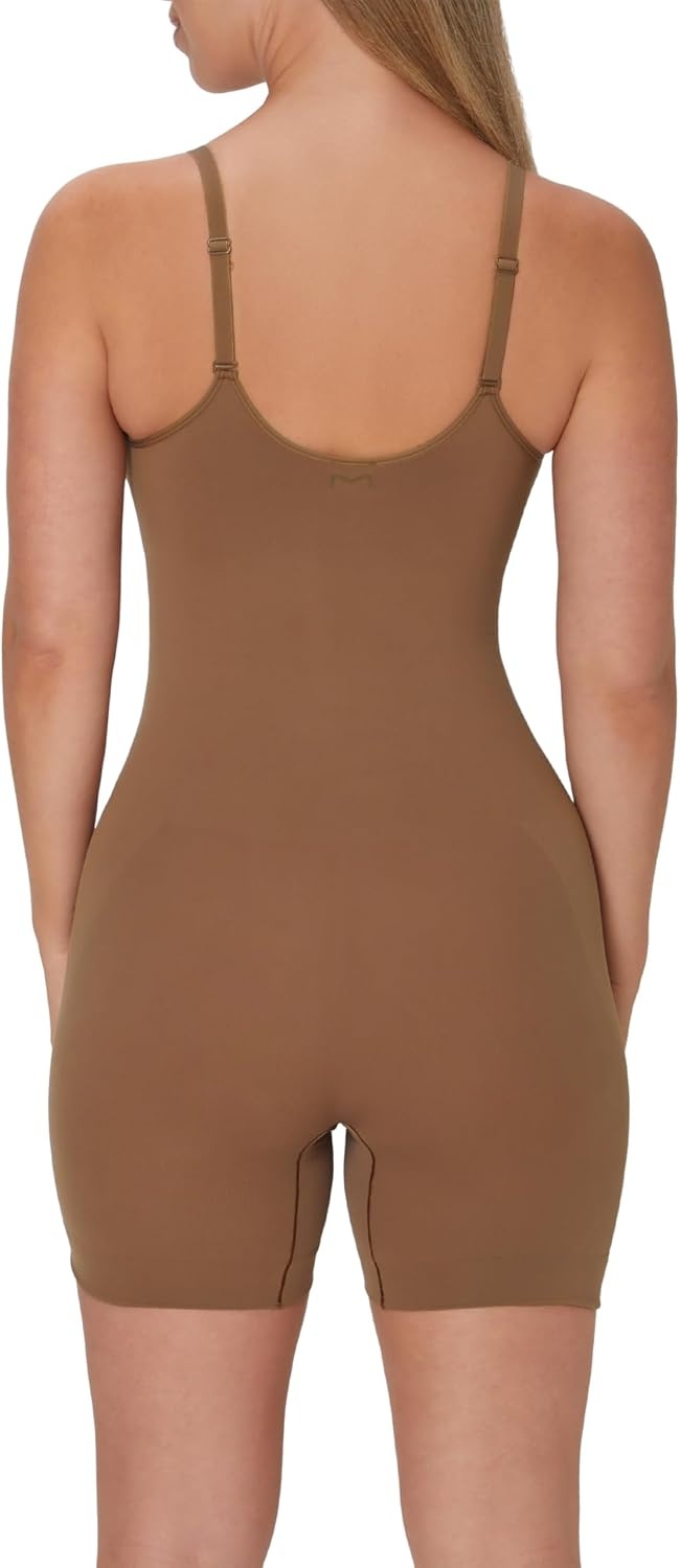 image:imageMaidenform Womens Seamless Shapewear Tummy Control Midthigh Bodysuit Slimmer Short Body SuitBronzed Chestnut