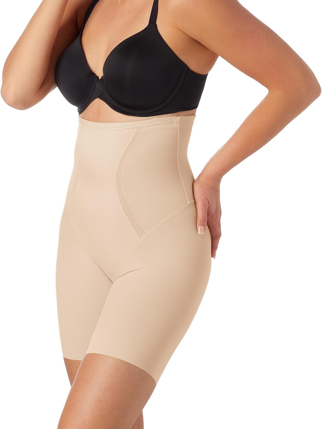 image:imageMaidenform Womens Shapewear Highwaist Thigh Slimmer Tummy Control Thigh Slimmer Firm Control Shapewear for WomenLatte Lift