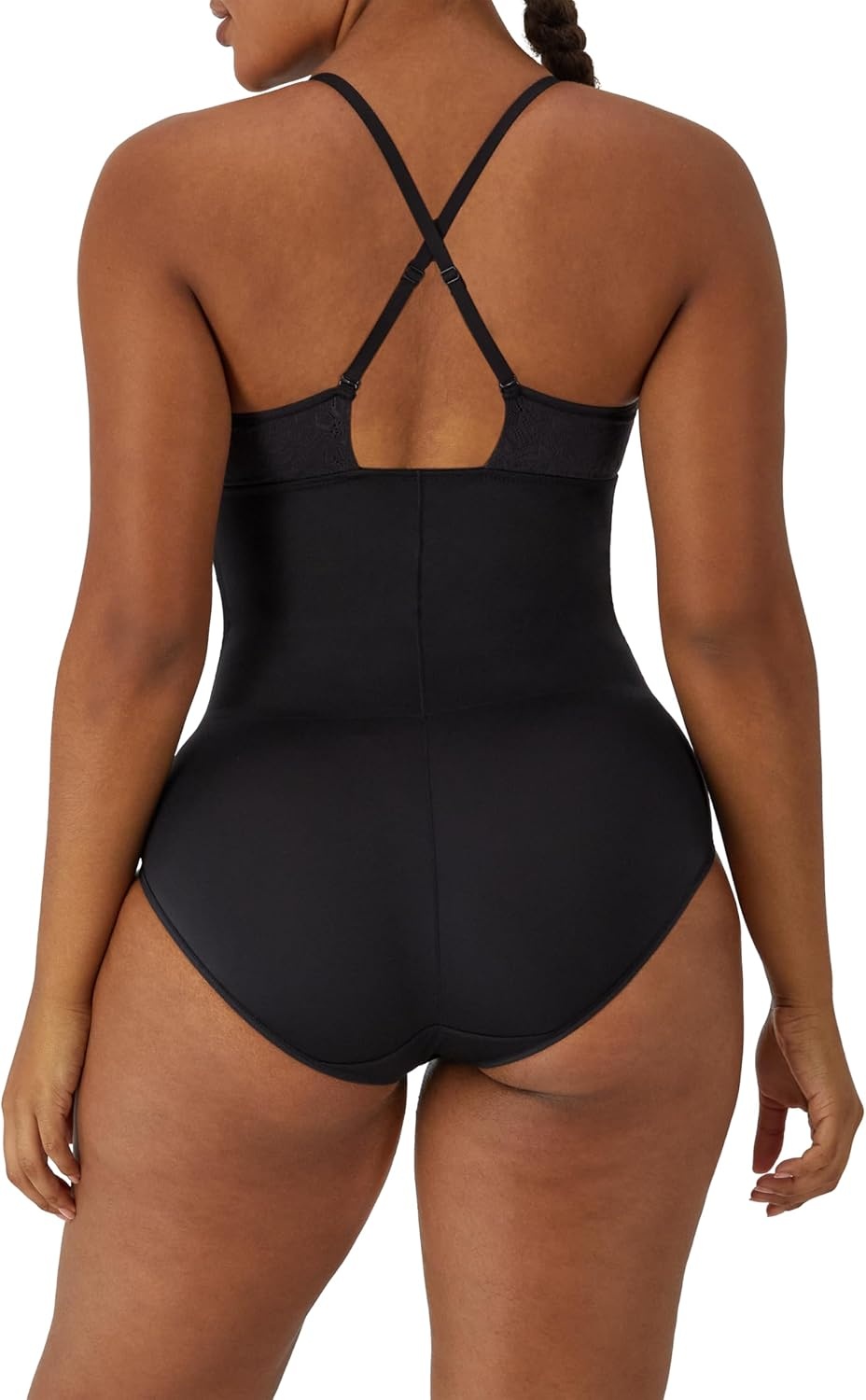 image:imageMaidenform Womens Shapewear Tame Your Tummy Lace Shapewear Firm Tummy Control Wireless Shapewear BodysuitBlack Lace