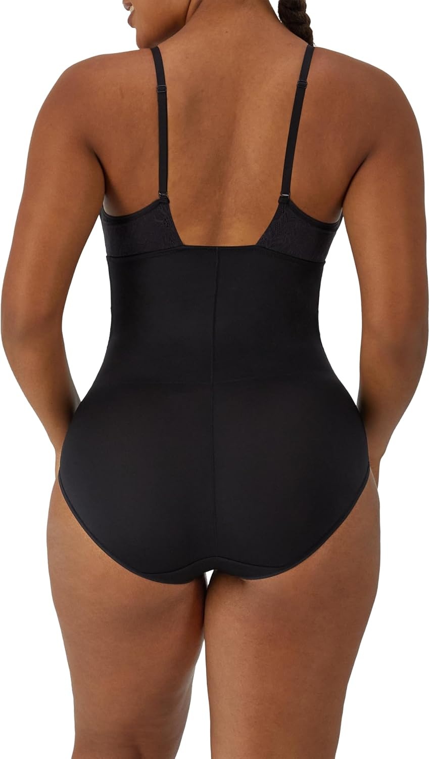 image:imageMaidenform Womens Shapewear Tame Your Tummy Lace Shapewear Firm Tummy Control Wireless Shapewear BodysuitBlack Lace