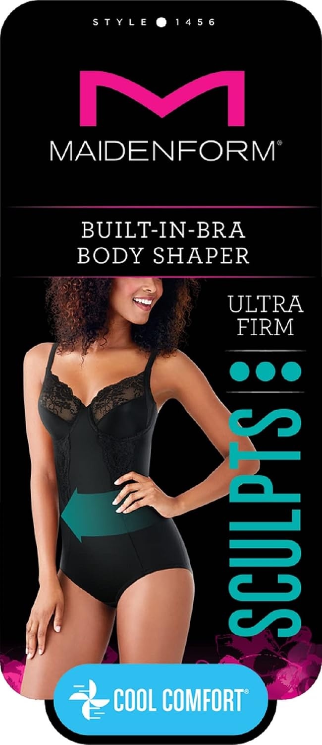 image:imageMaidenform Womens Shapewear Tummy Control Bodysuit BuiltIn Underwire Bra Ultra Firm Control Shapewear for WomenCaramel