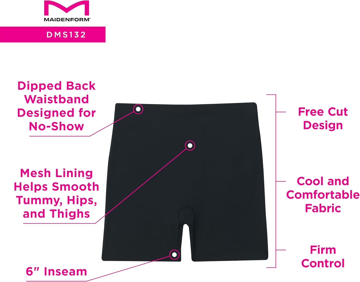 image:imageMaidenform Womens Shaping Shorty Firm Control Shaping Shorts Moisturewicking ShapewearJust Brown