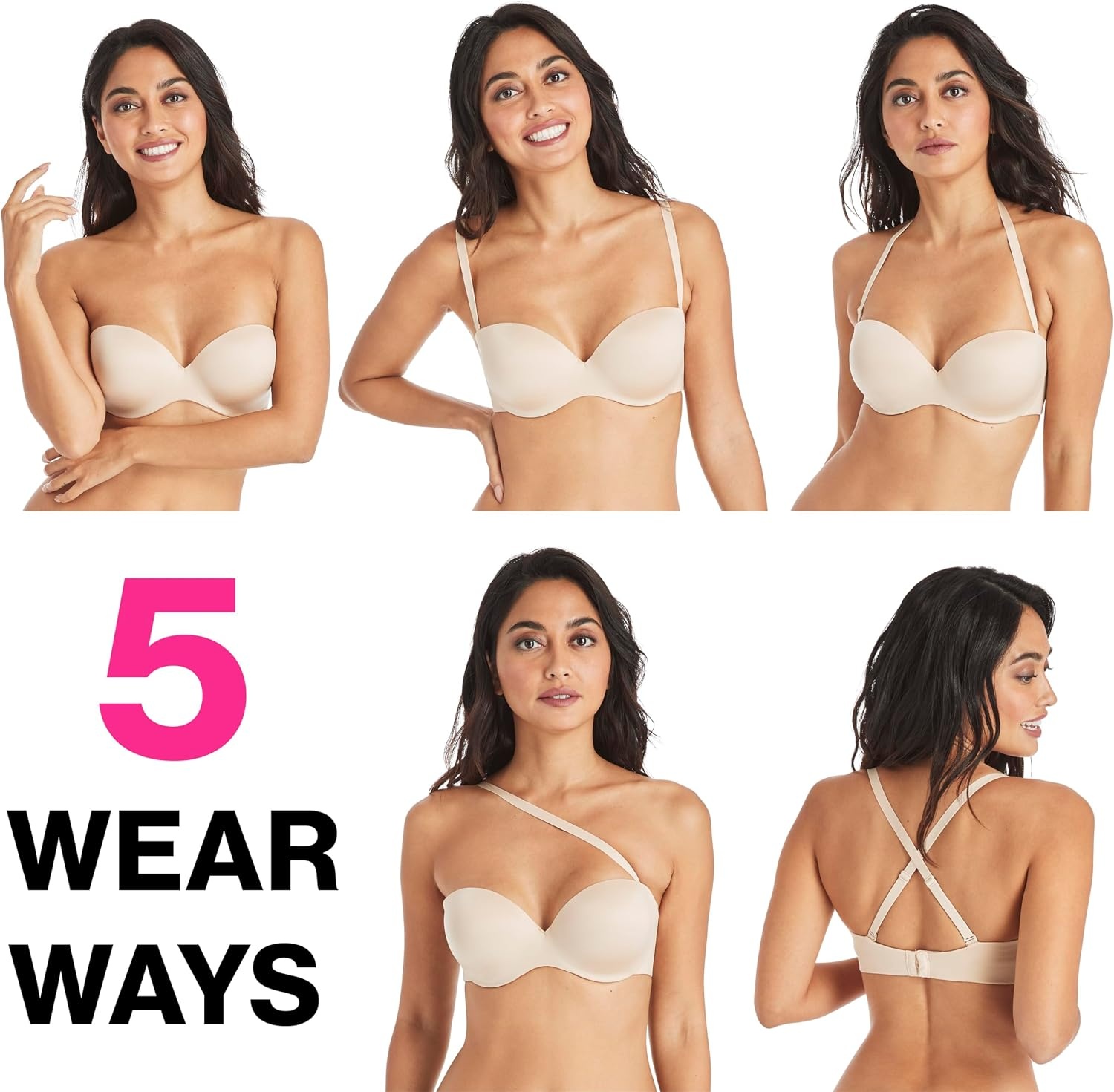 image:imageMaidenform Womens Strapless Bra Custom Lift Underwire Bras for Women Convertible Straps SupportiveLatte Lift