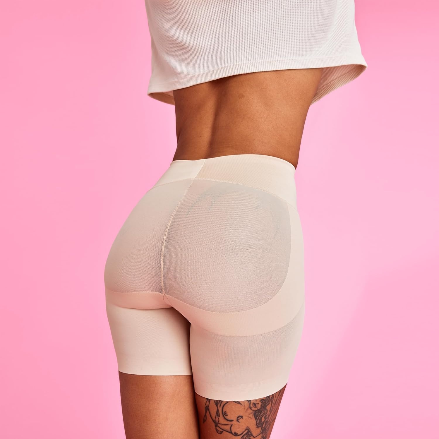 image:imageMaidenform Womens Tame Your Tummy Booty Lift Shorty Cool Comfort Control Top Shapewear ShortsTransparent