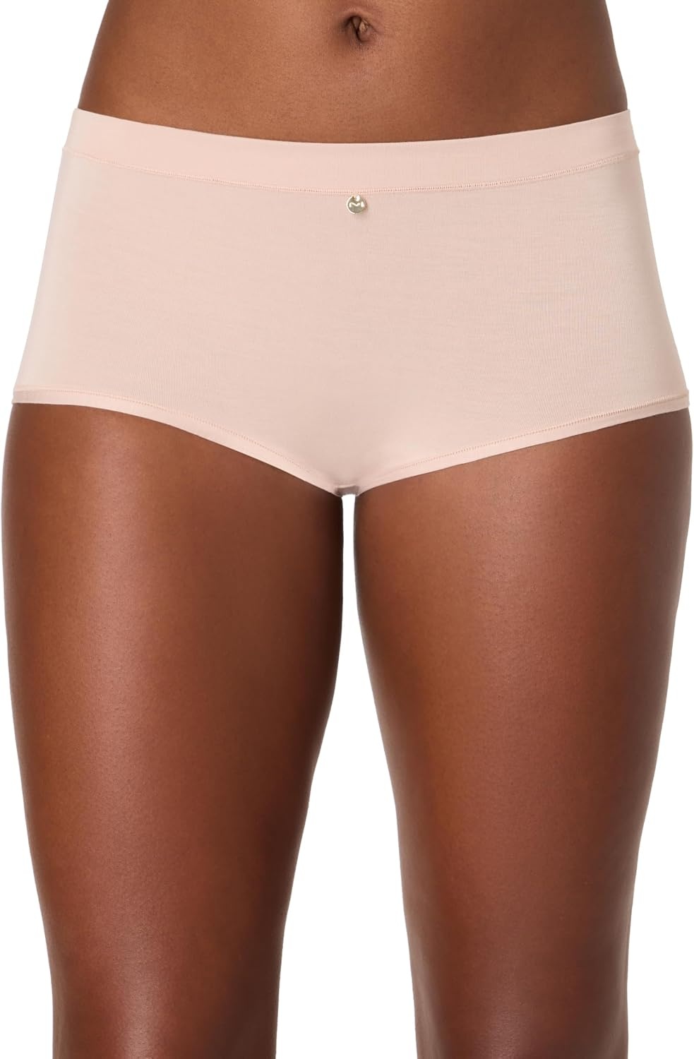 image:imageMaidenform Womens Underwear Boy Shorts 4pack Boy Short Panties for Women Midrise Panty MicrofiberAlmondEvening BlushBlush HeartAlmond