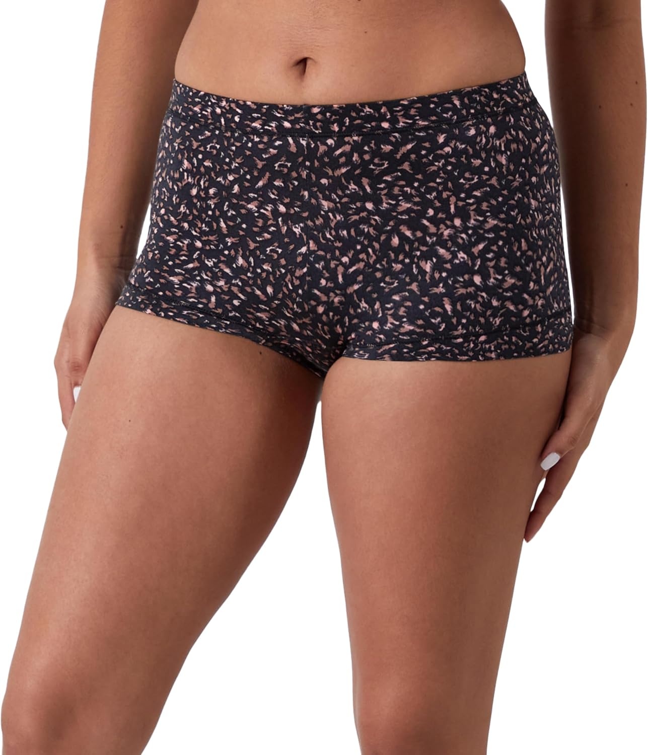 image:imageMaidenform Womens Underwear Boy Shorts Pack 3Pack Microfiber Boy short Underwear Women Pack Coverage Panties for WomenBlackBlack PetalBody Beige