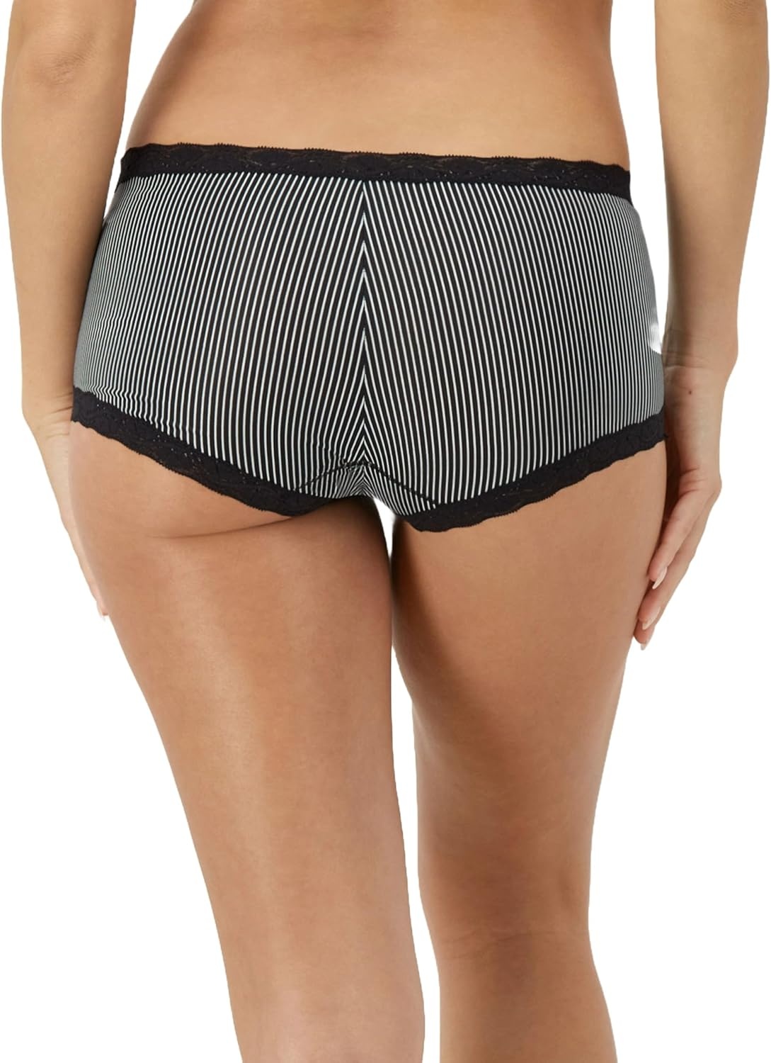 image:imageMaidenform Womens Underwear Boy Shorts Pack 3Pack Microfiber Boy shorts Underwear Women Pack Lace Panties for WomenStripeNavy BlackBlack