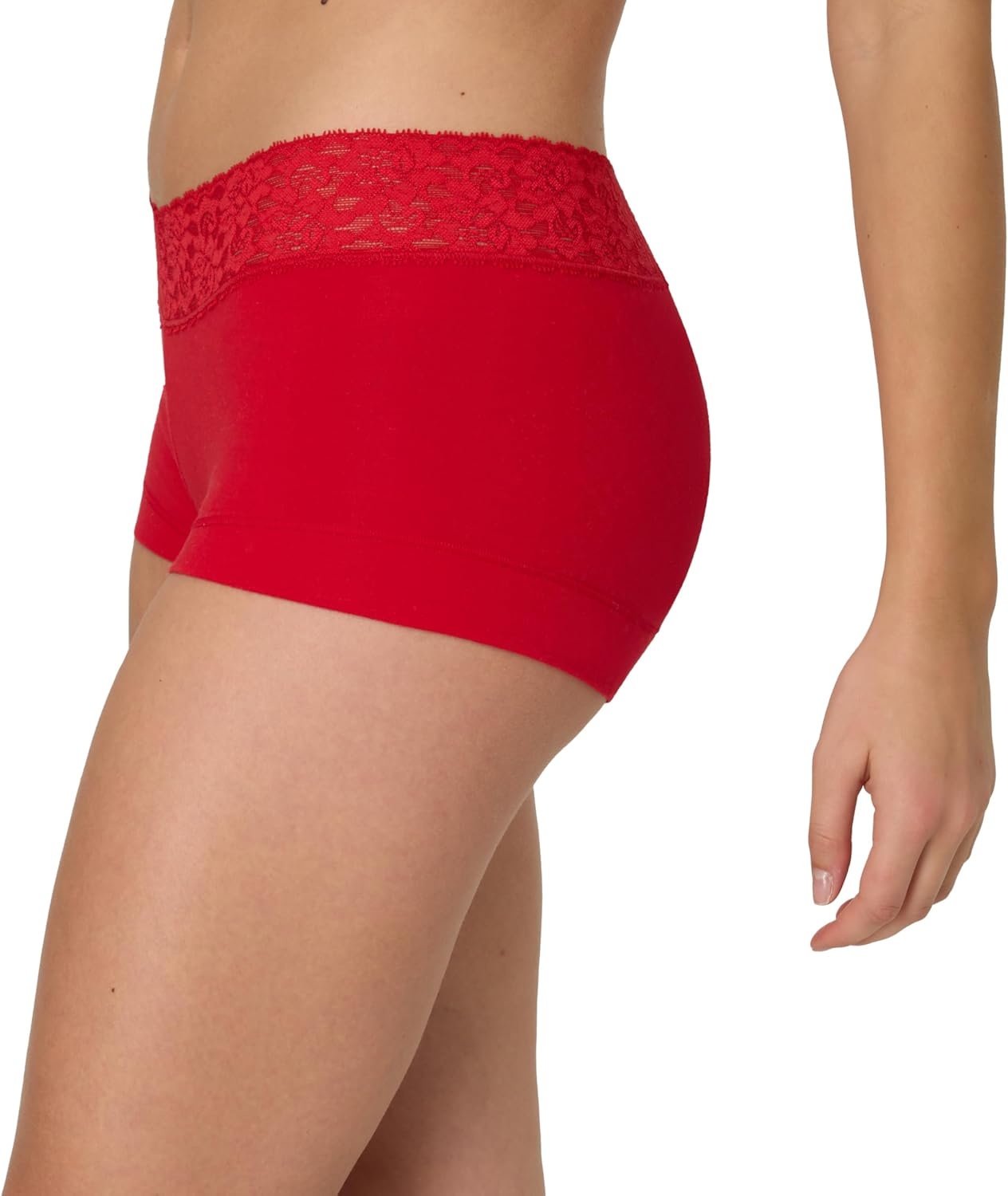 image:imageMaidenform Womens Underwear Boy Shorts Pack 3Pack Stretch Cotton Underwear Women Pack Comfy Boy short Panties for WomenBlackHeart PrintWhite