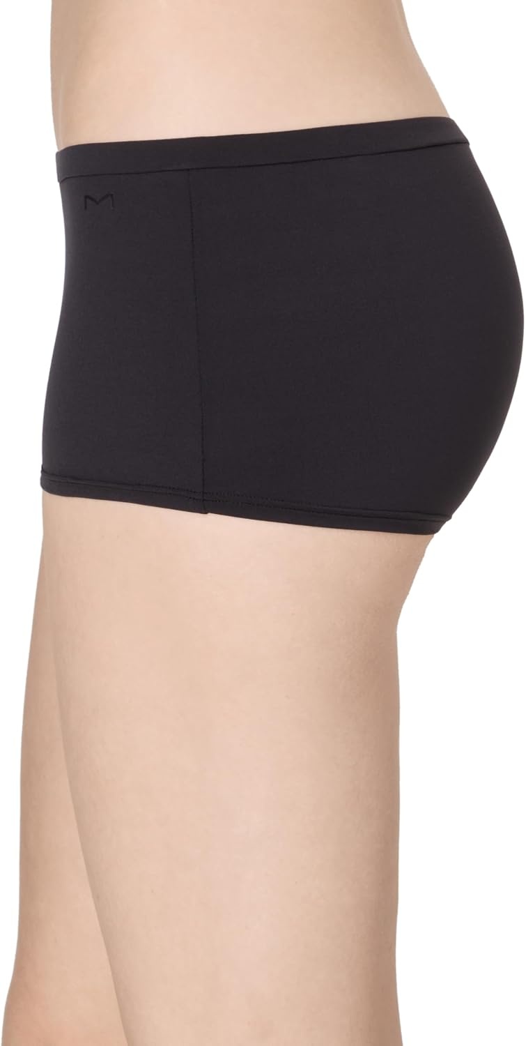 image:imageMaidenform Womens Underwear Boyshort 4pack Midrise Full Coverage Microfiber Stretch Buttery Soft Underwear PackDeep GlowDeep GlowBlackBlack