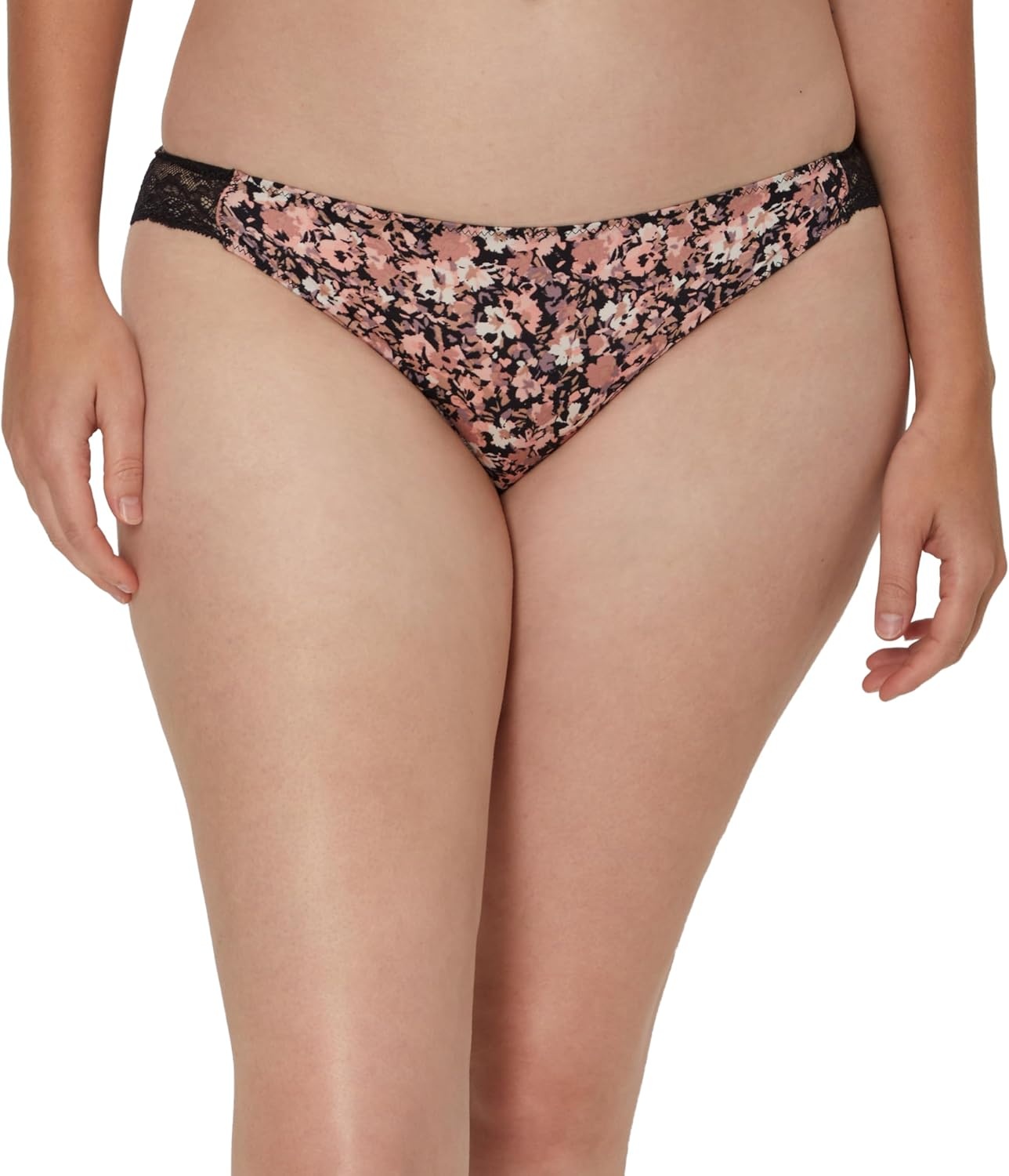image:imageMaidenform Womens Underwear Tangas Pack 3Pack Lace Tanga Underwear Women Pack Cheeky Smooth amp Soft Panties for WomenAbstract FloralBlackAlmond