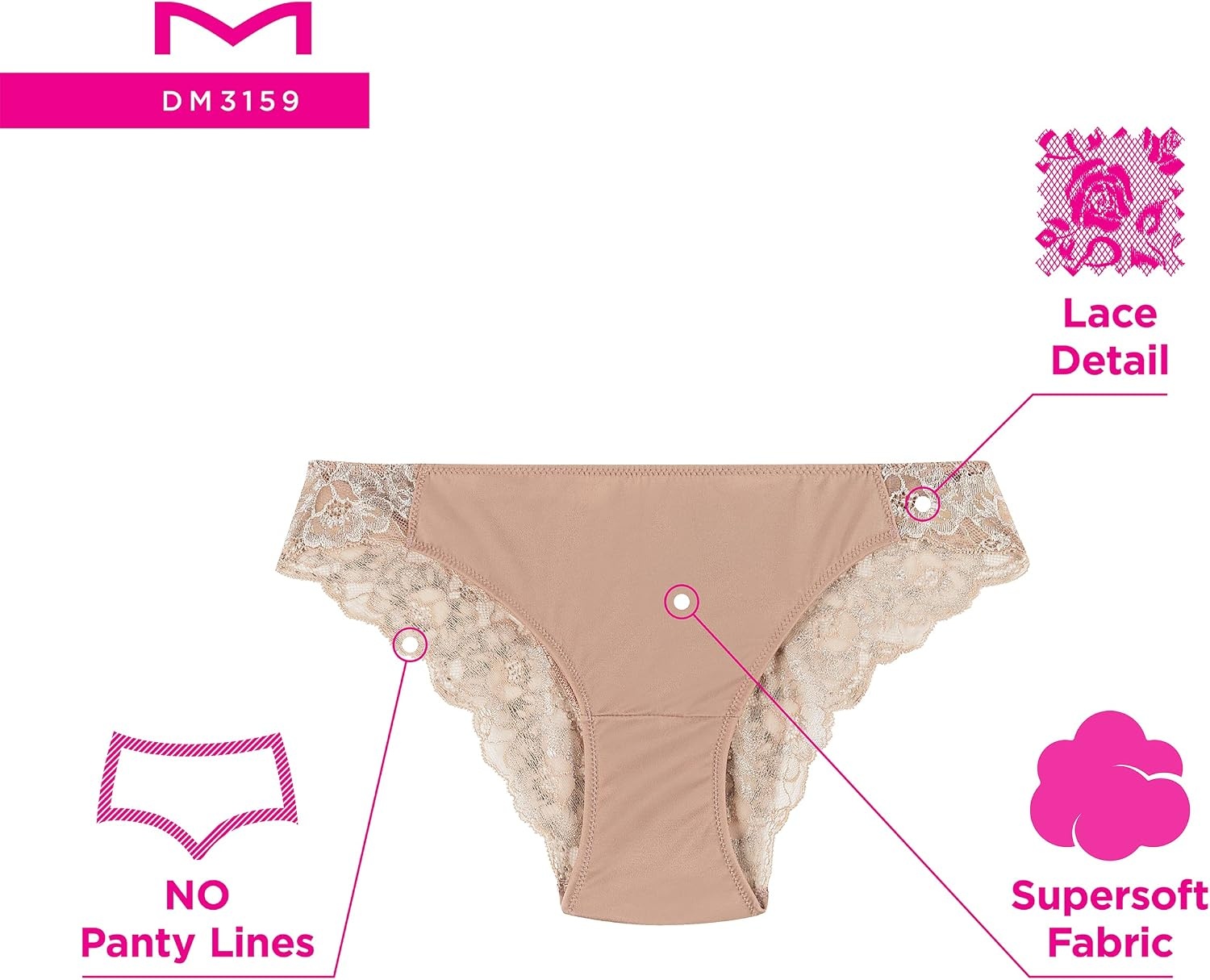 image:imageMaidenform Womens Underwear Tangas Pack 3Pack Lace Tanga Underwear Women Pack Cheeky Smooth amp Soft Panties for WomenBlackFloral DelightCamera Redy